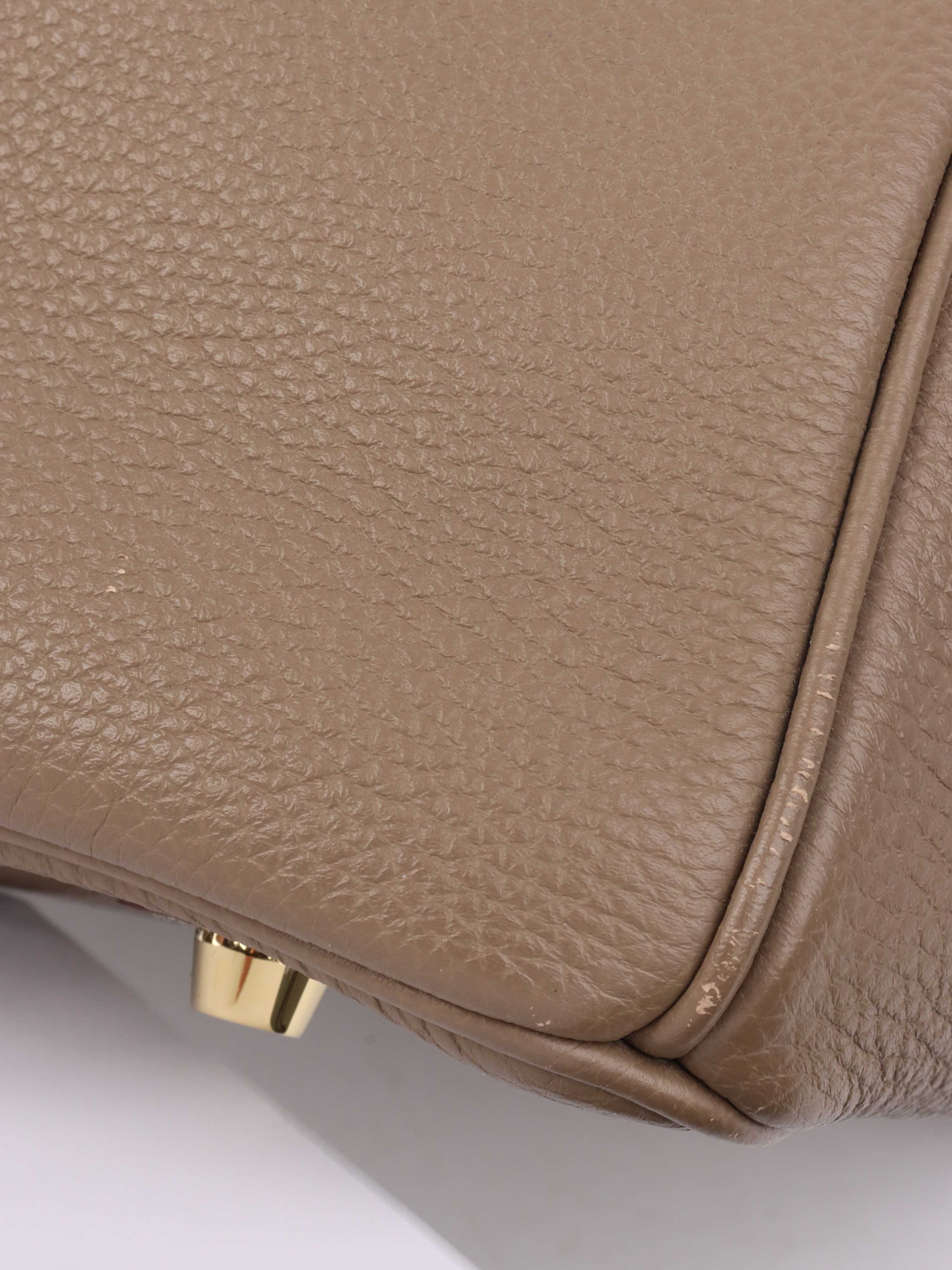 Hermes Etoupe Birkin 35 in Togo Leather GHW.