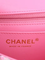 Chanel Pink & Blue Tweed Mini Rectangular Classic Flap.
