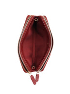 Chanel Burgundy Lambskin Double Zip Wallet on Chain
