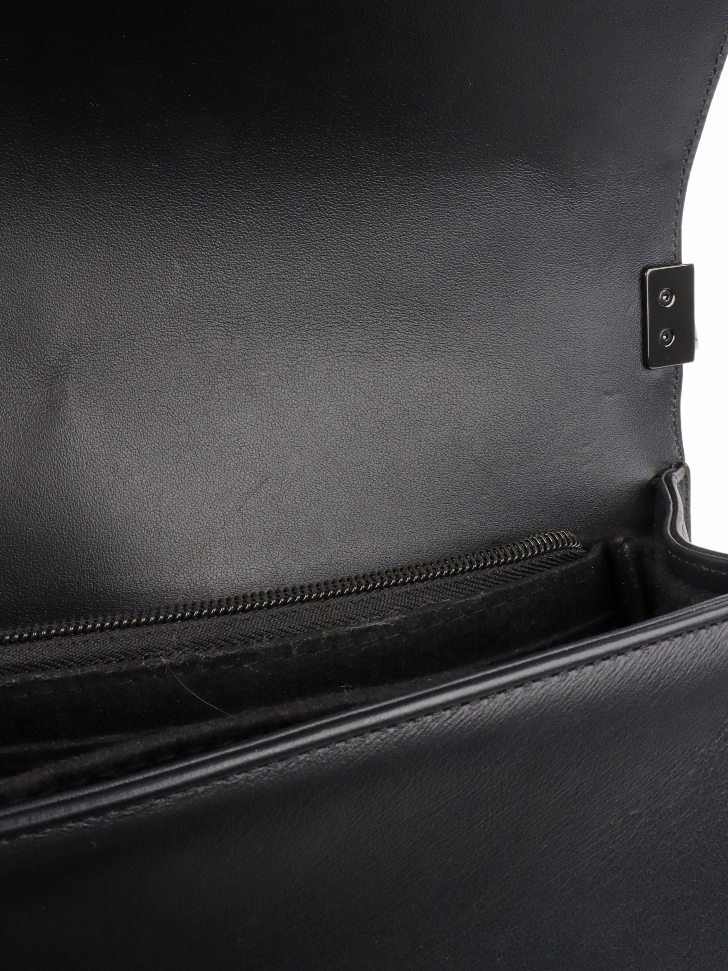Chanel So Black Medium Lambskin Boy Bag.