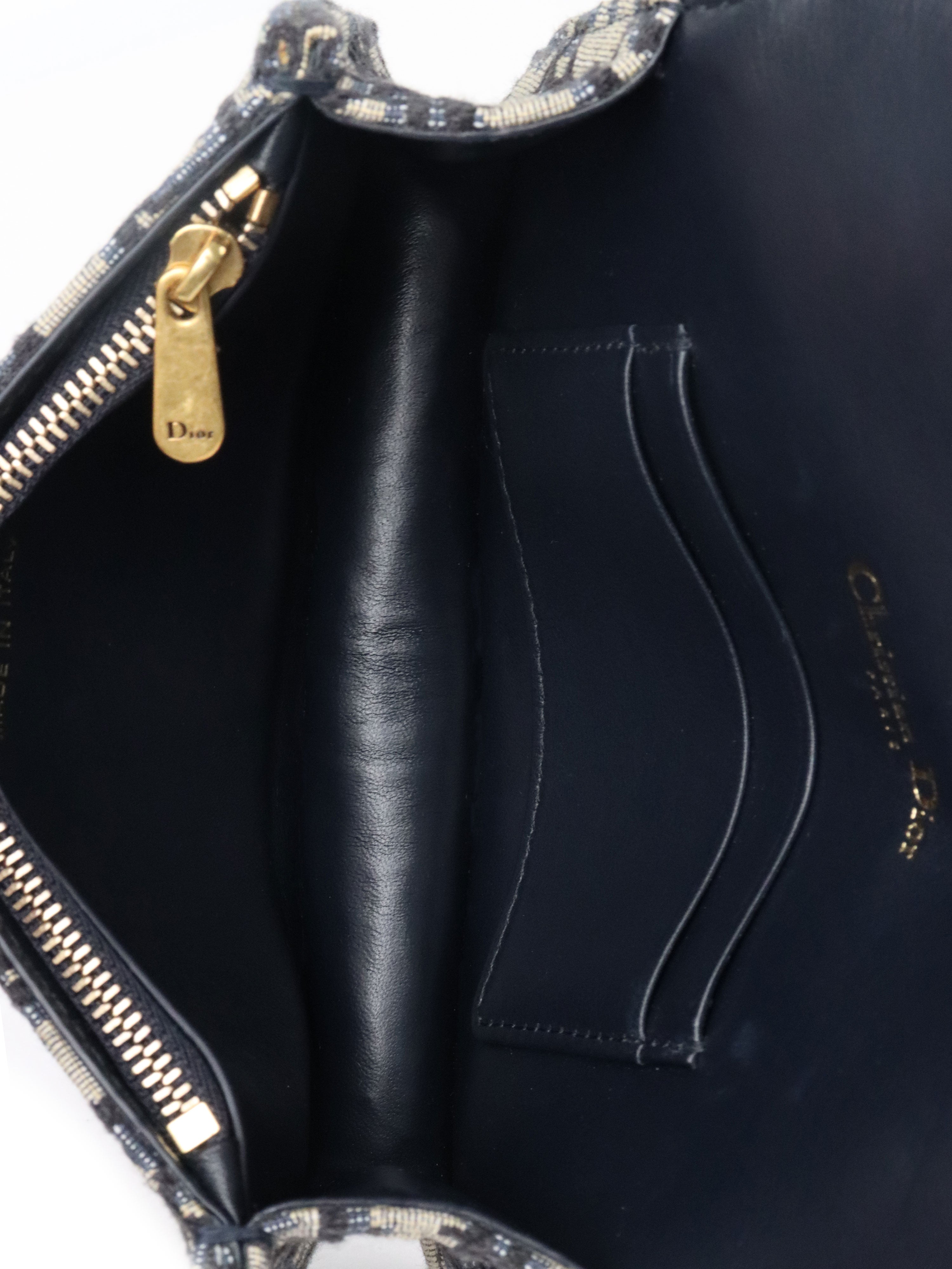 Dior Navy Oblique Saddle Belt Bag