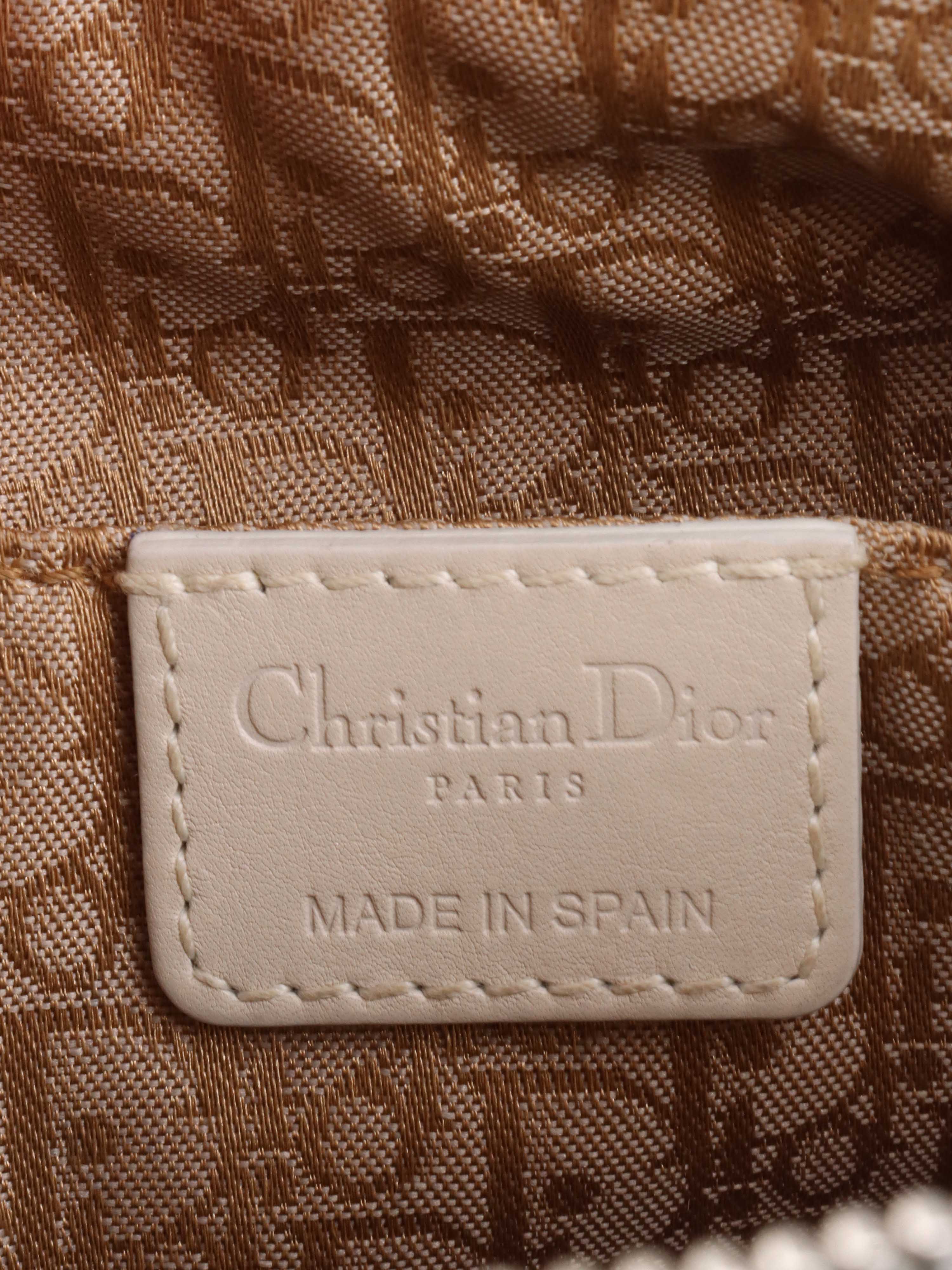 Dior White Leather Shoulder Bag.