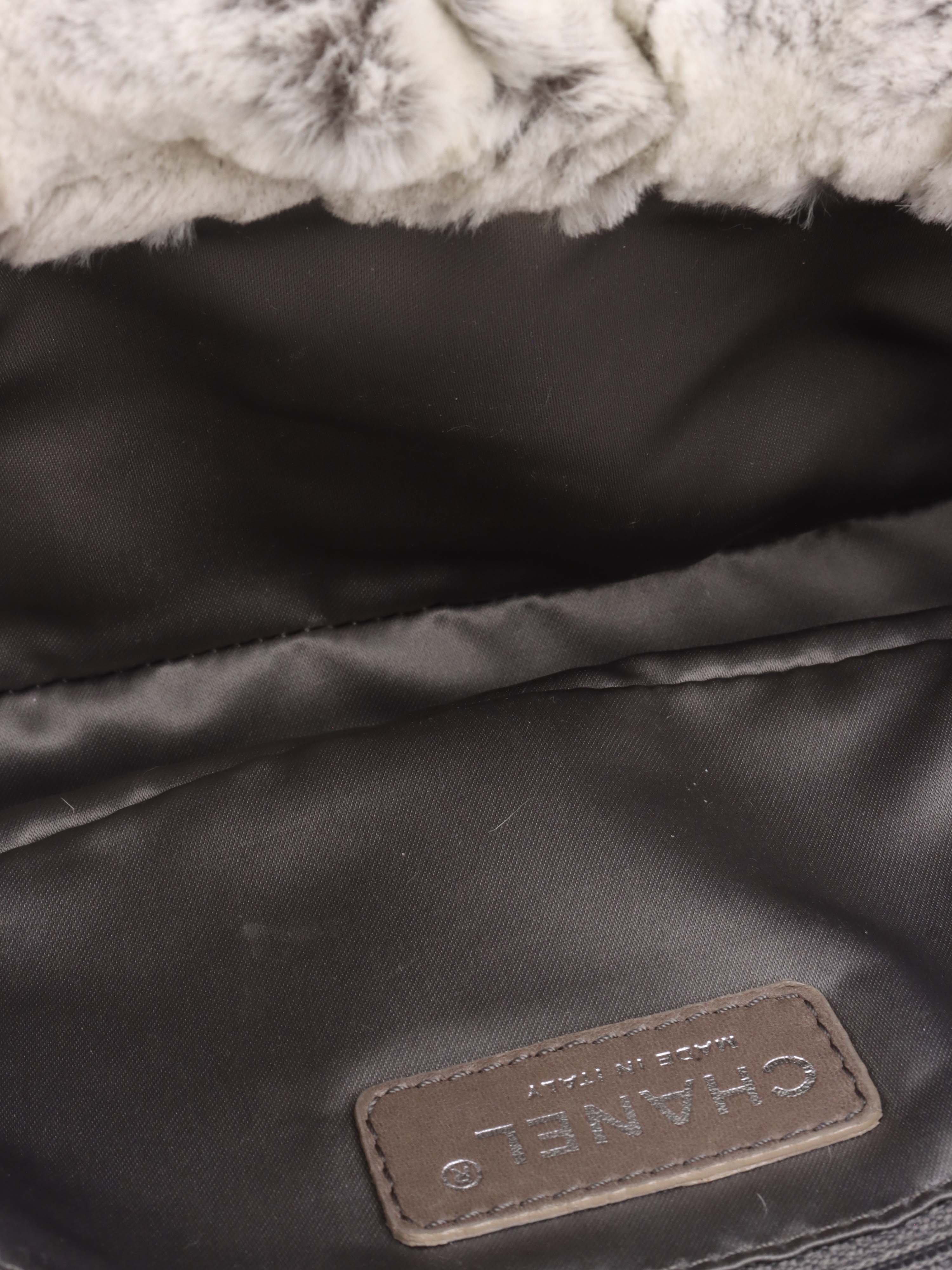 Chanel Vintage Rabbit Fur Classic Flap SHW