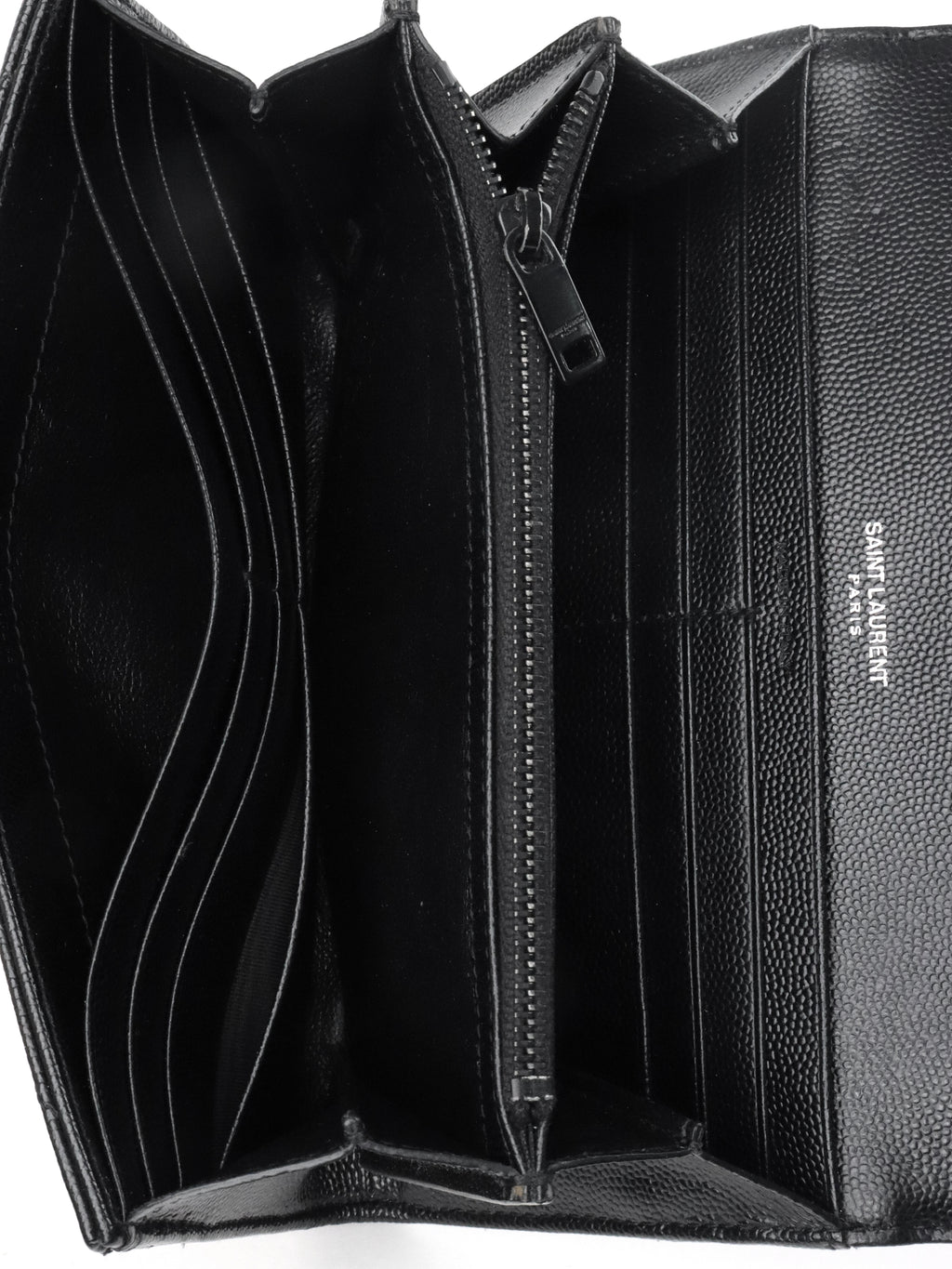 Saint Laurent Black Cassandre Matelasse Large Flap Wallet