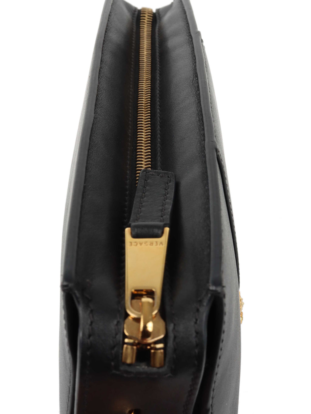 Versace Black Virtus Chain Shoulder Bag.