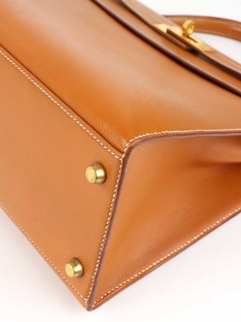 Hermes Vintage Kelly 32  Gold Courchevel GHW Circle W