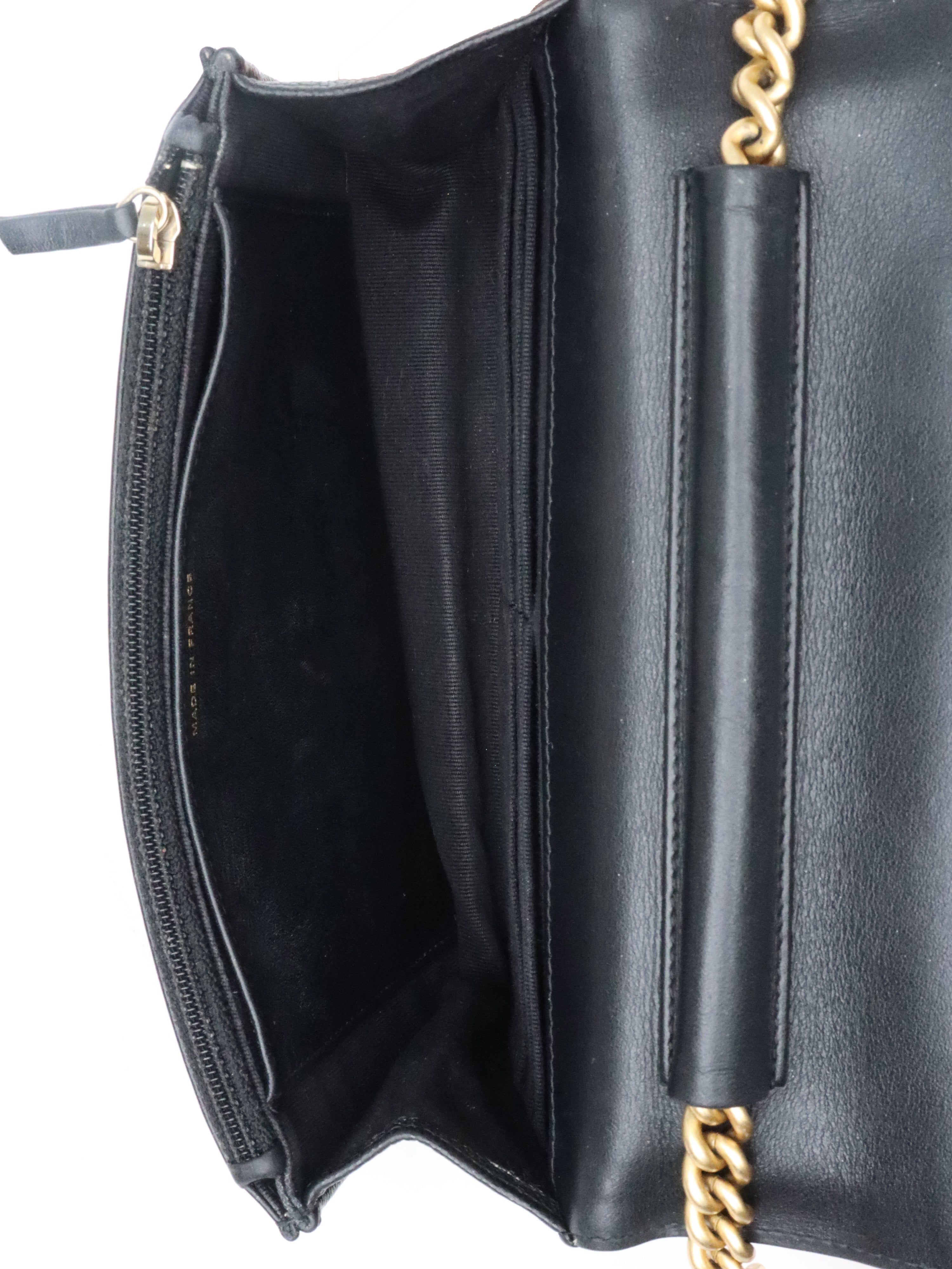 Chanel Black Caviar Boy Wallet On Chain GHW