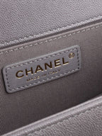 Chanel Small Caviar Grey Boy Bag LGHW