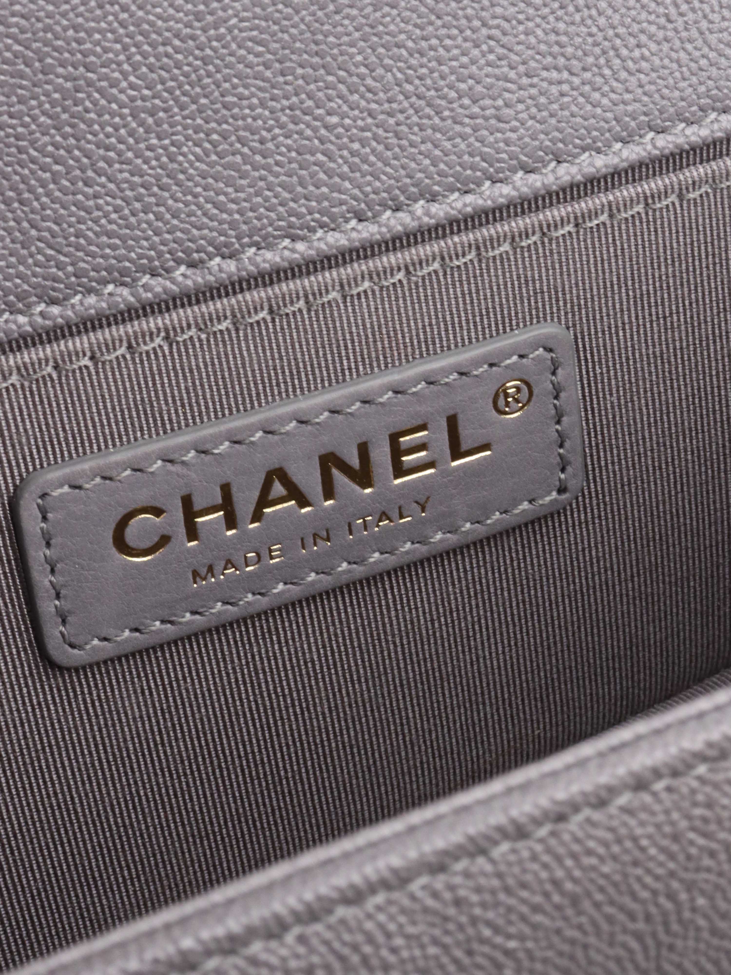 Chanel Small Caviar Grey Boy Bag LGHW