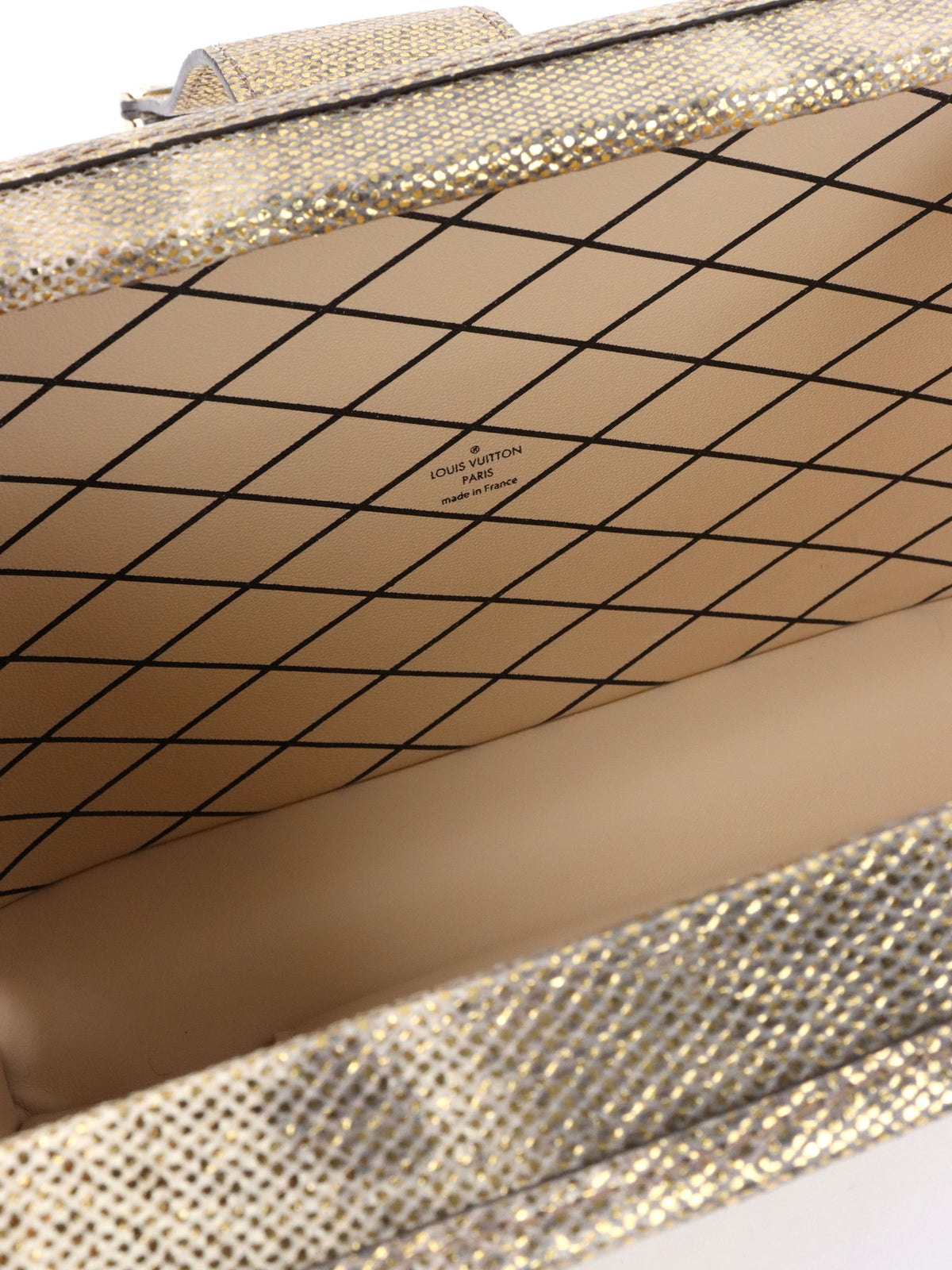 Louis Vuitton Metallic Gold Lizard Petite Malle