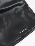 Miu Miu Black Smooth Leather with Crystal Strap Bag