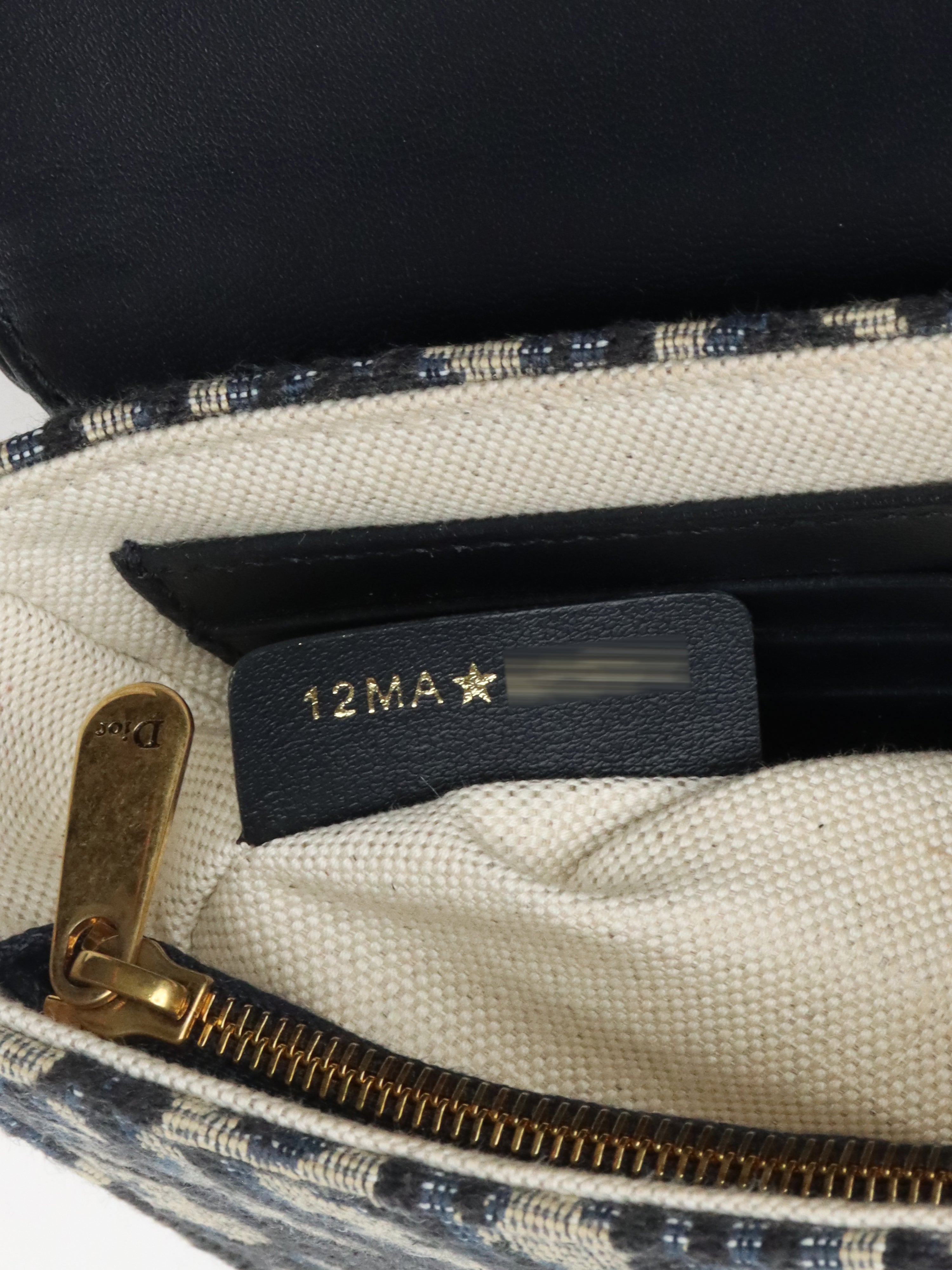 Dior Blue Oblique Jacquard Medium Saddle Pouch with Chain