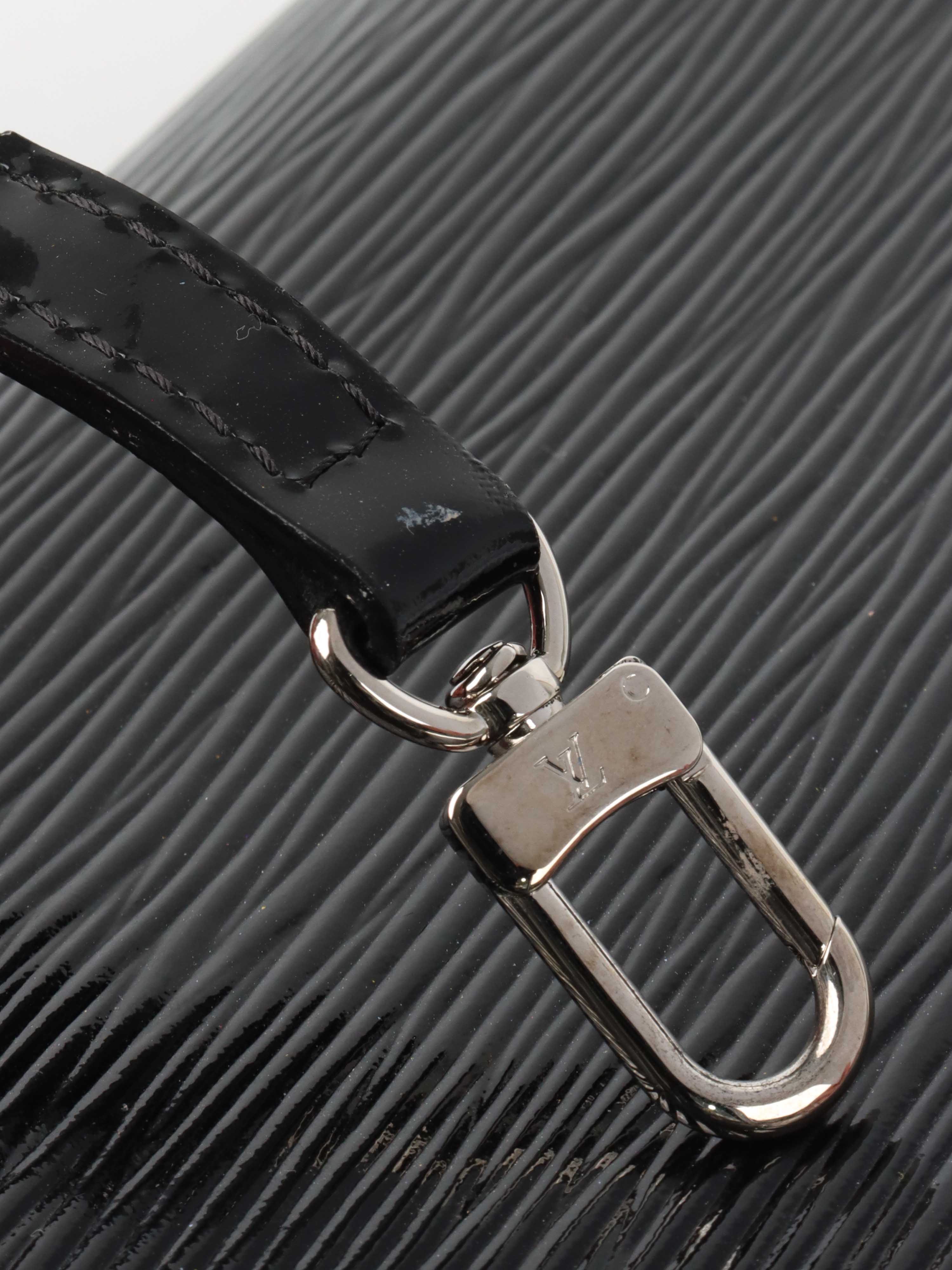 Louis Vuitton Black Patent Epi Clutch with Shoulder Strap.