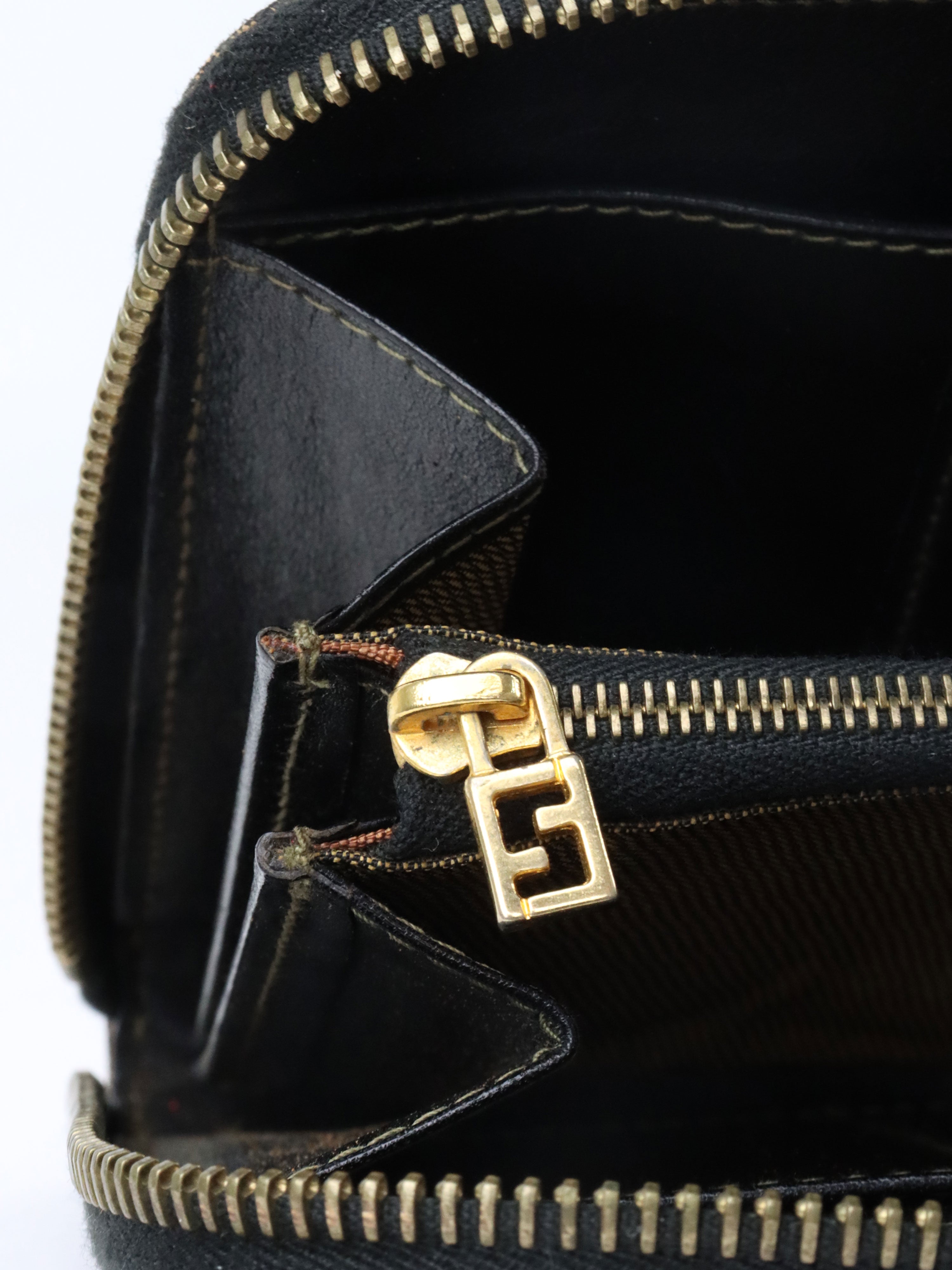 Fendi Vintage Zucca Canvas Top Handle Wallet Bag