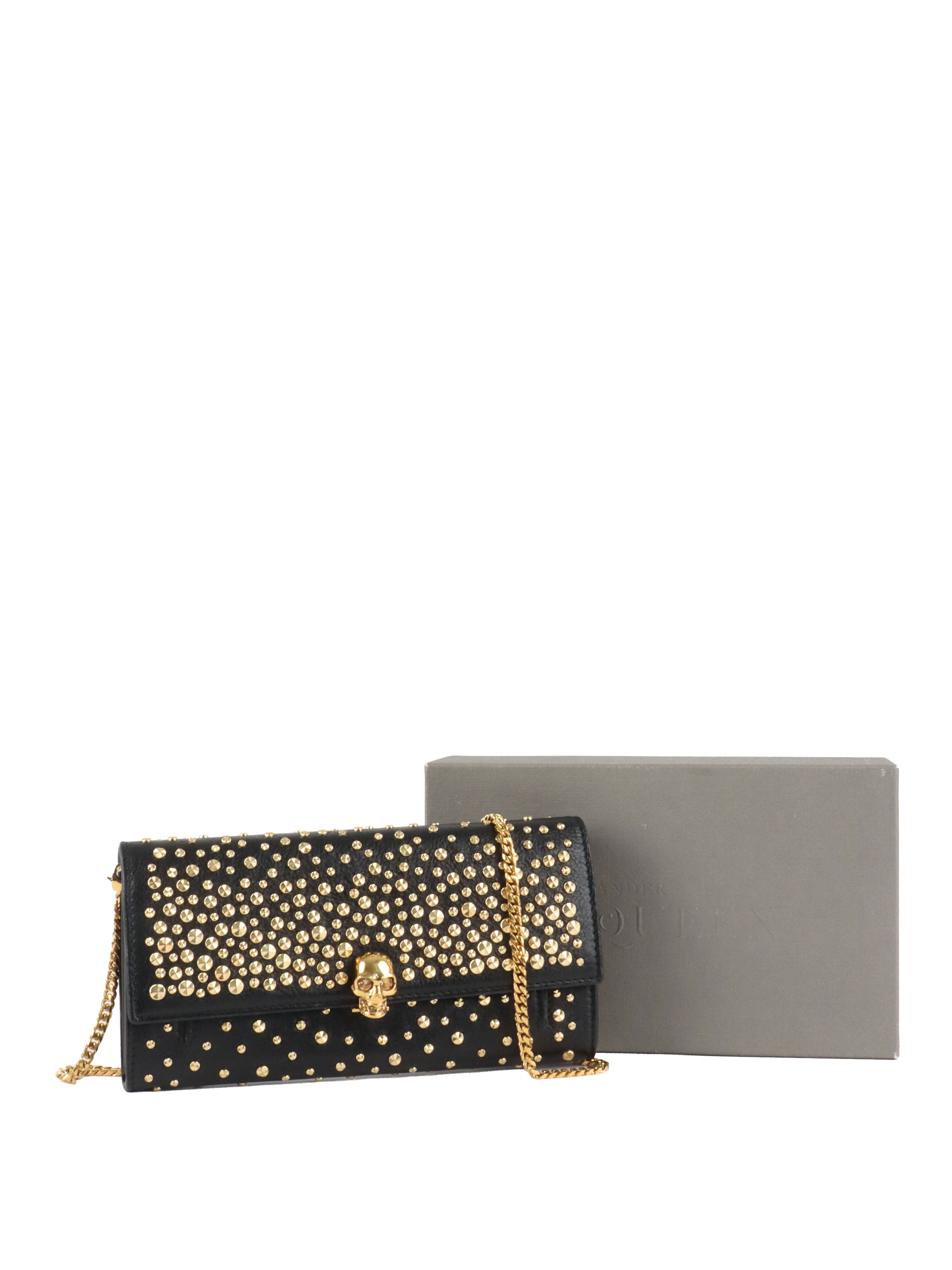 Alexander McQueen Studs & Skull Chain Clutch