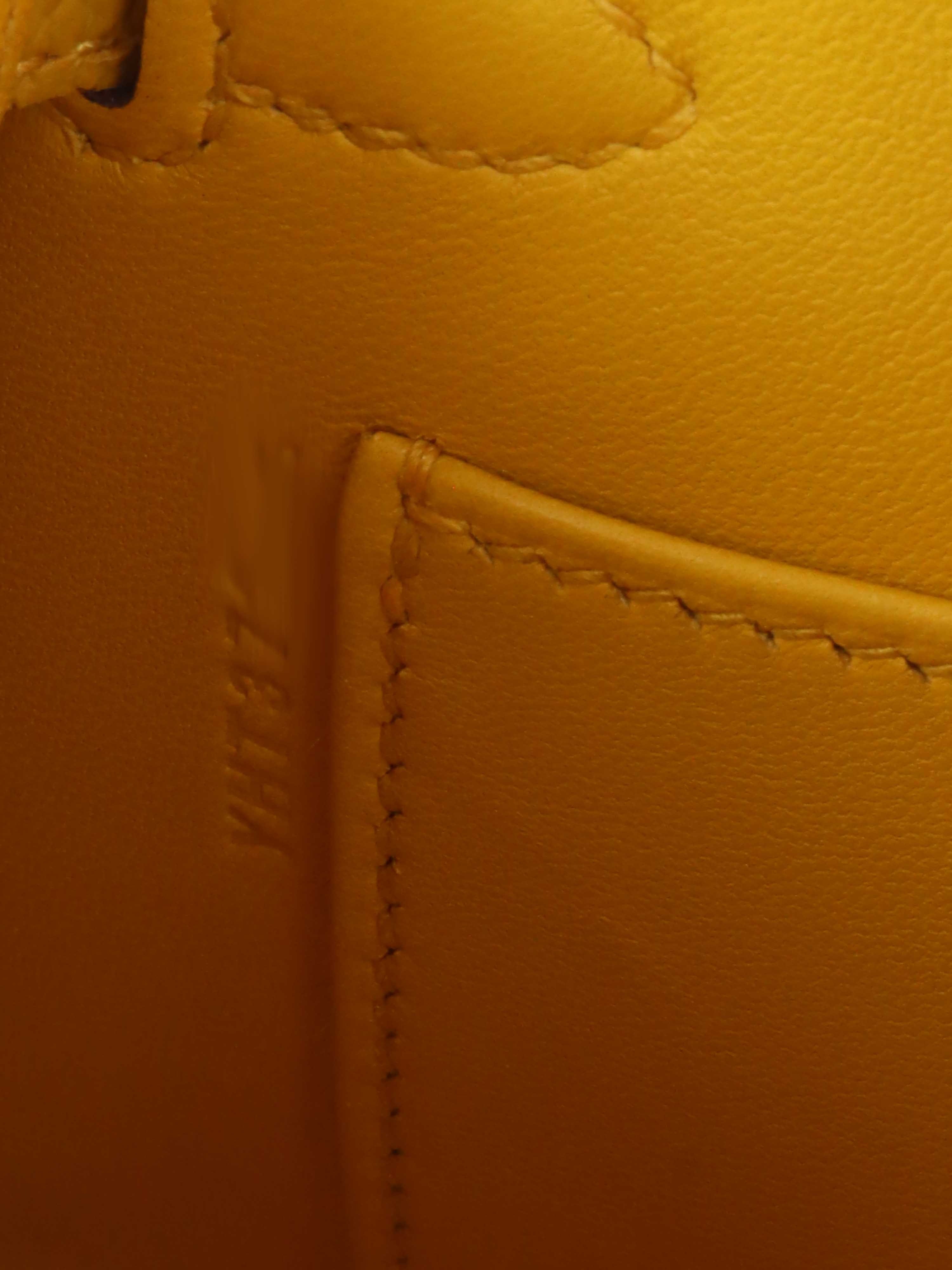 Hermes 9D Jaune Amber Mini Kelly II Epsom GHW