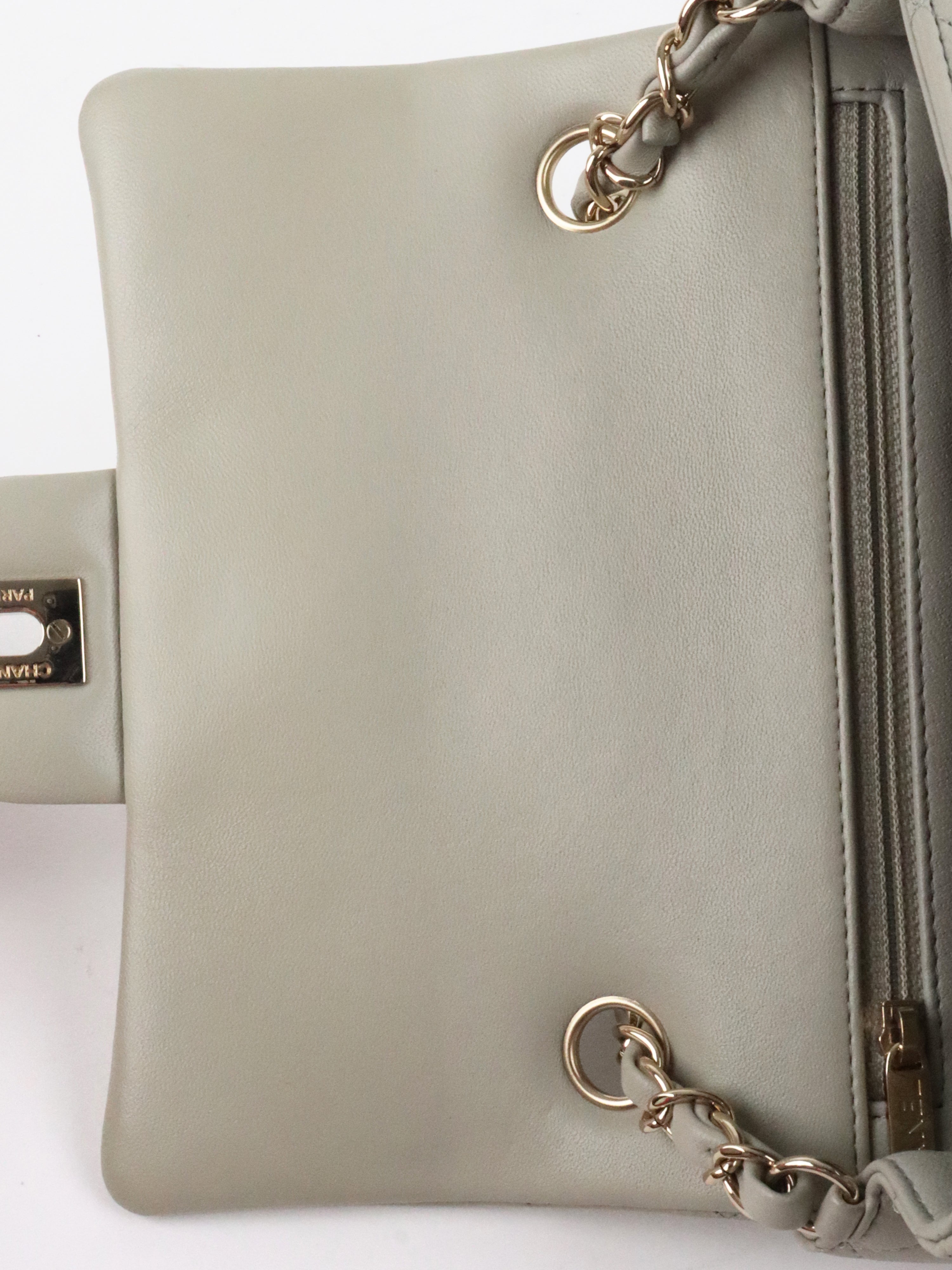Chanel Light Grey Mini Classic Flap Bag