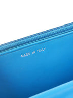 Chanel Bright Blue Patent Leather Le Boy Wallet on Chain.