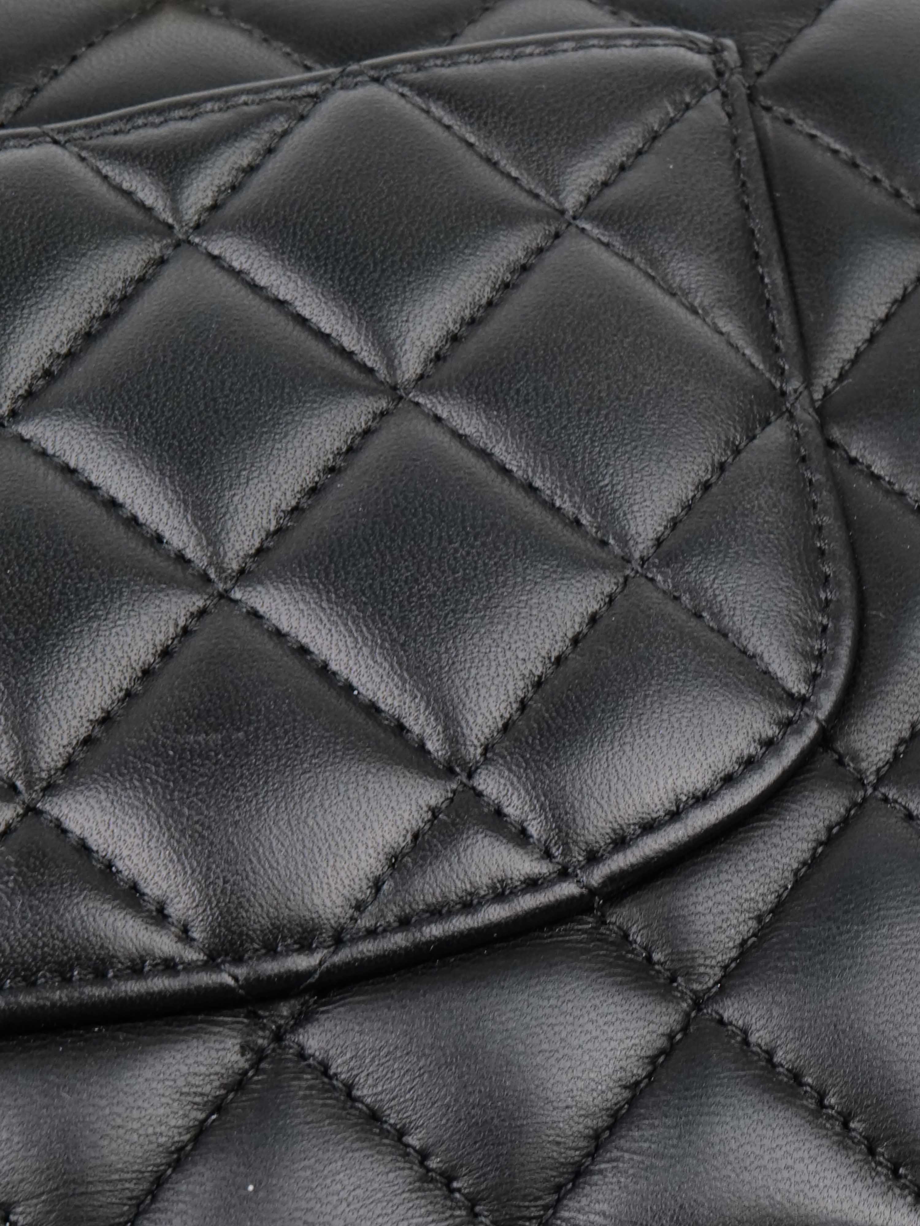 Chanel Medium Black Lambskin Classic Flap GHW.