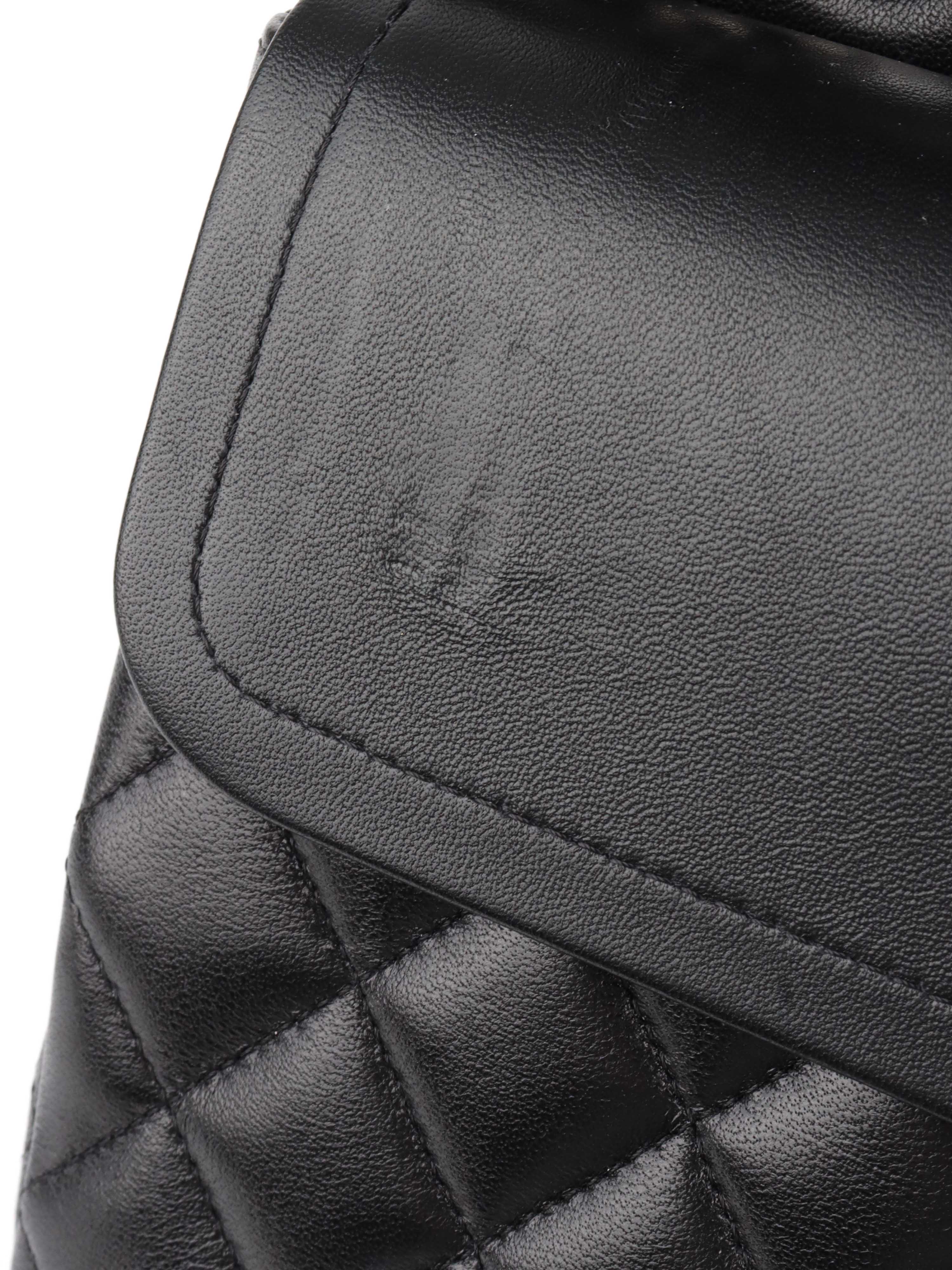 Chanel Black Medium Lambskin Classic Flap SHW.