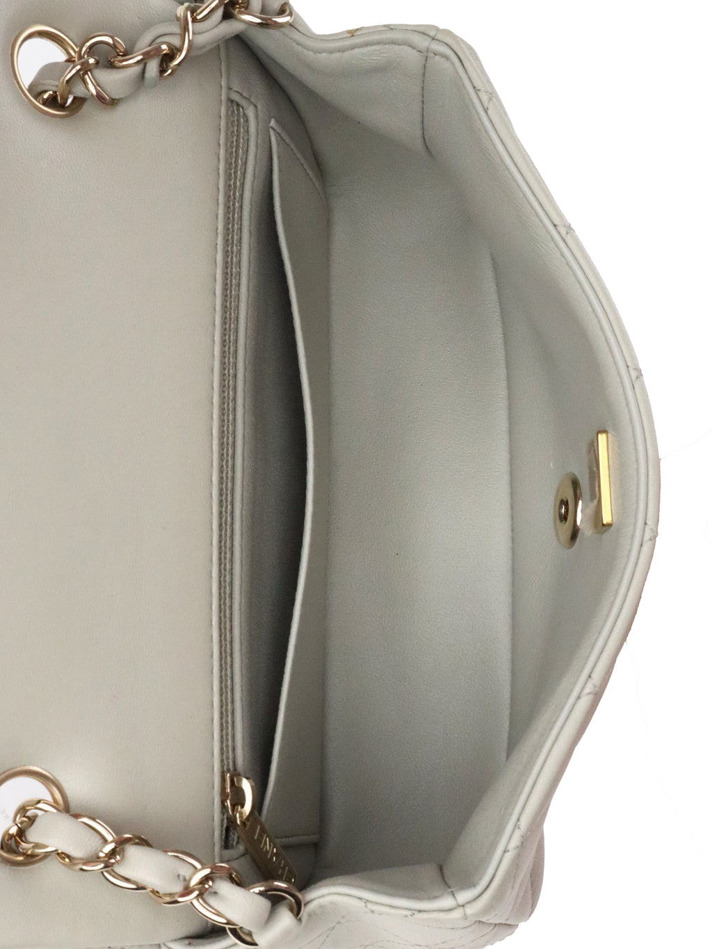 Chanel Light Grey Mini Classic Flap Bag
