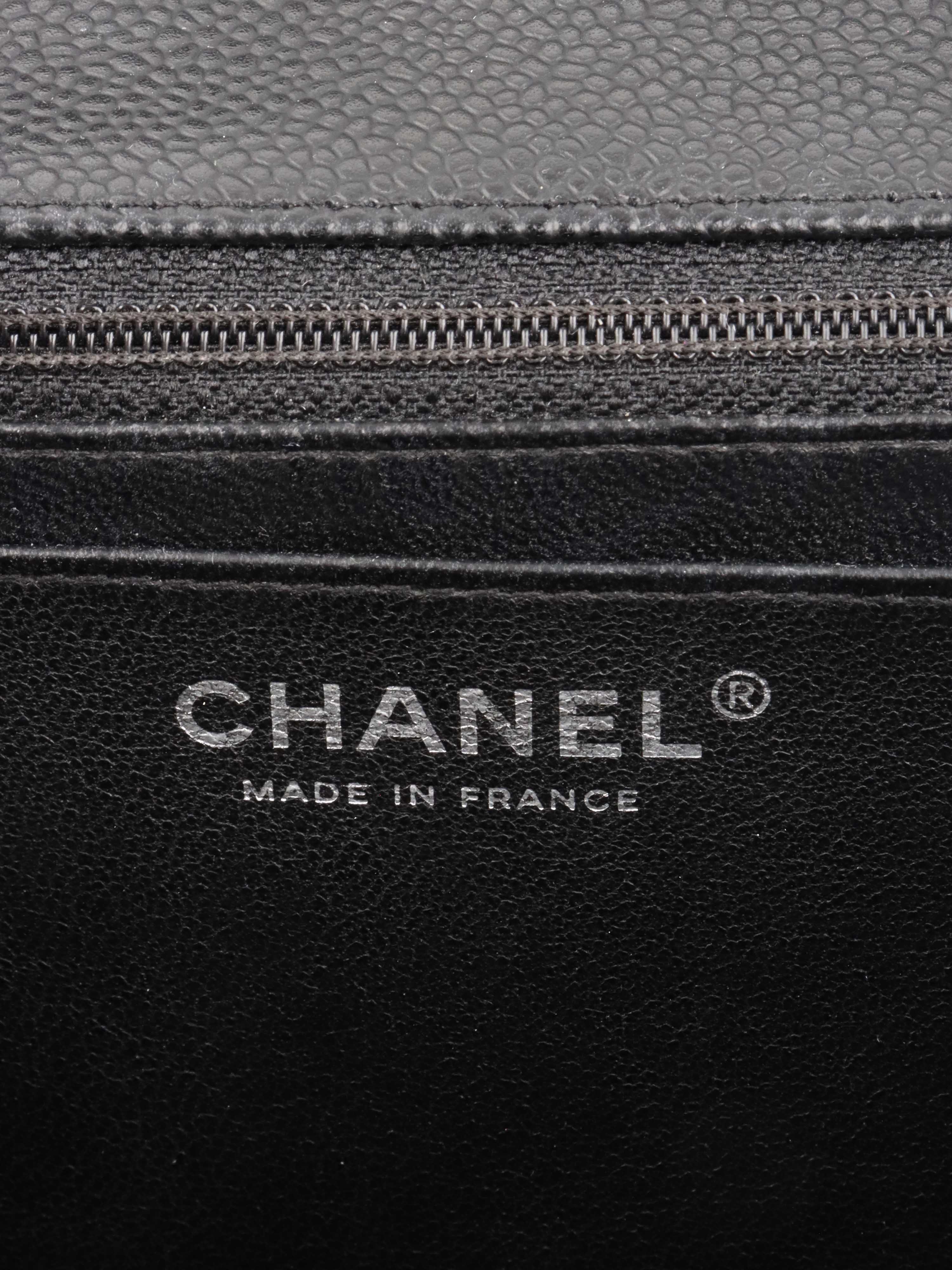 Chanel Black Jumbo Caviar Single Classic Flap.