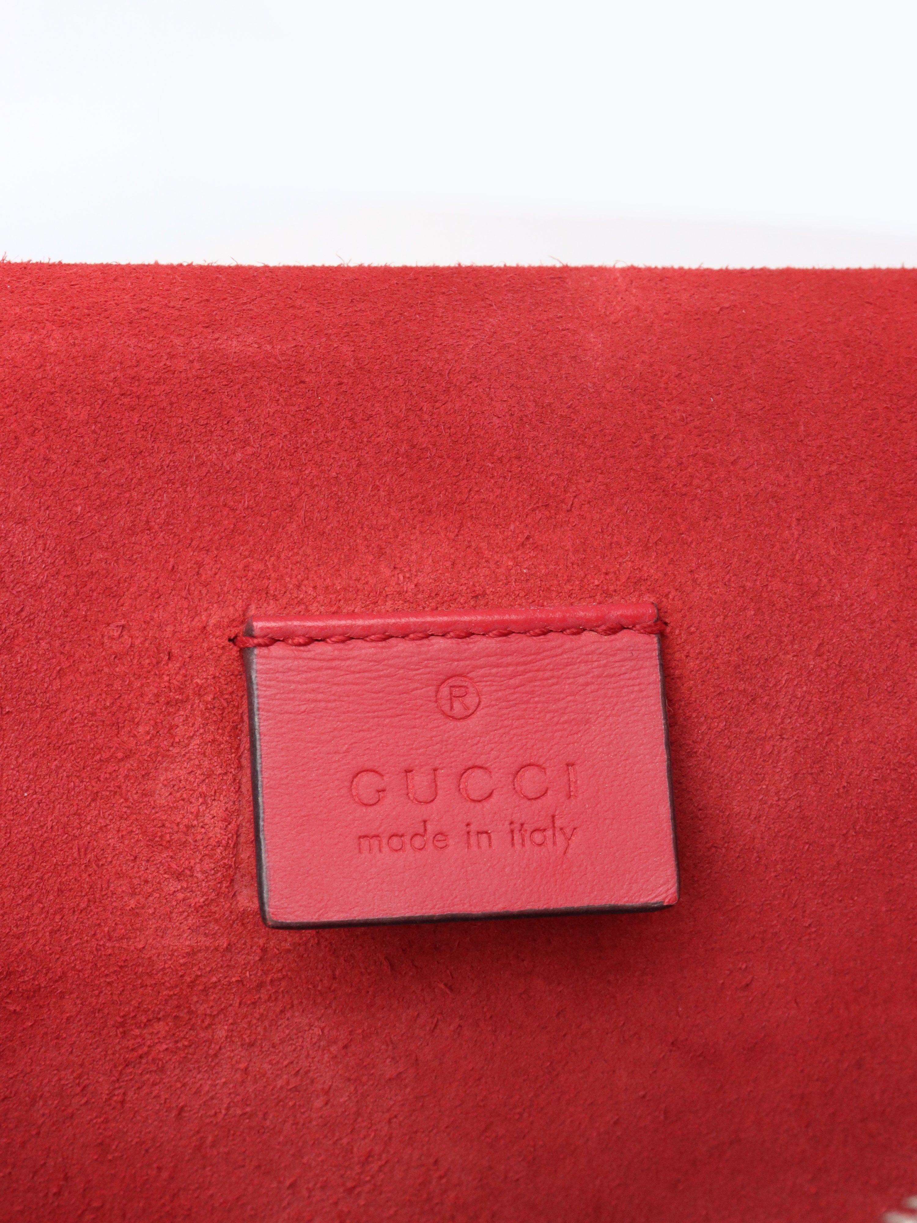 Gucci Small Dionysus GG Supreme Red Trim Shoulder Bag