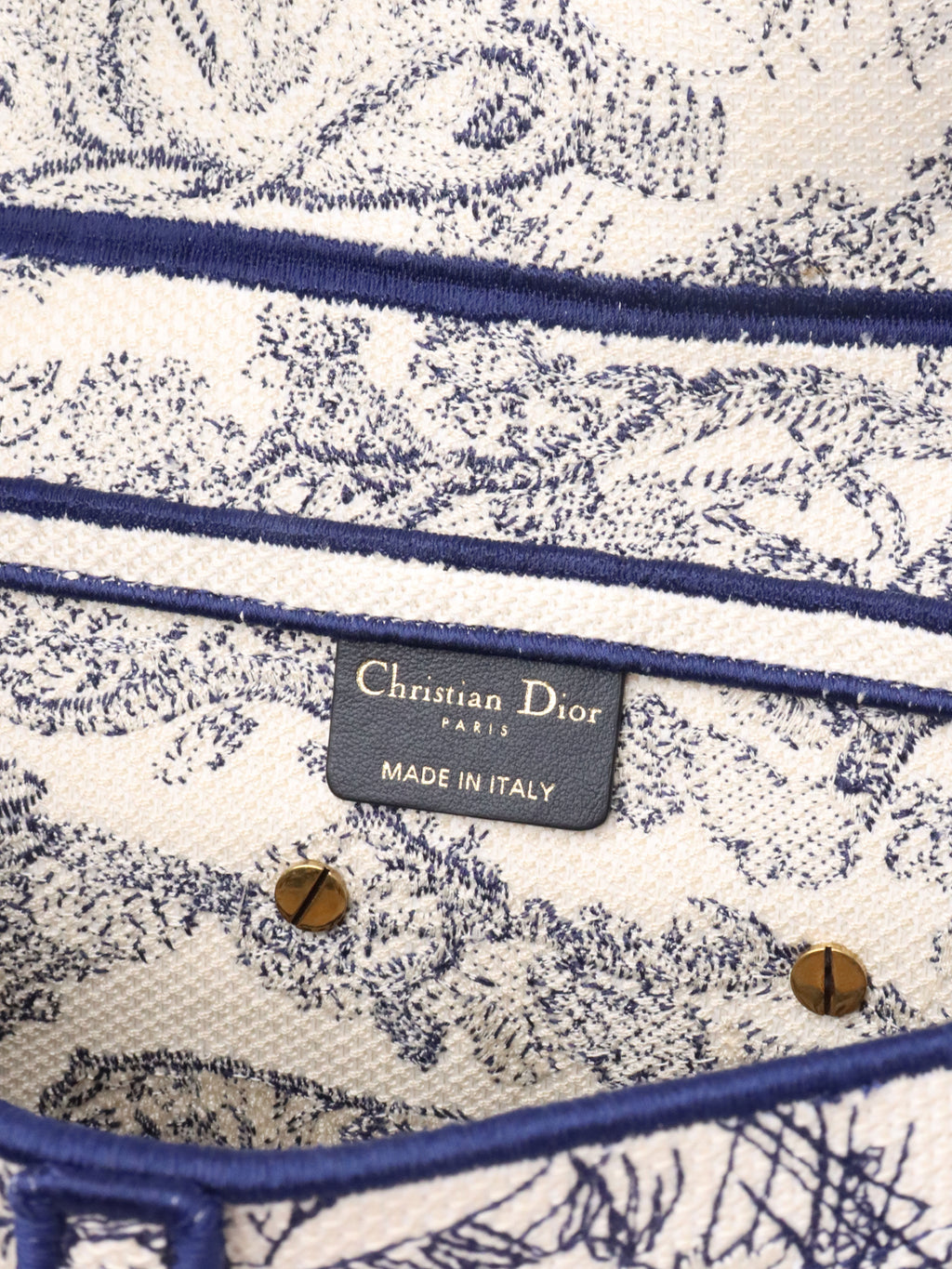 Dior Medium Blue Toile De Jouy Embroidered Saddle Bag