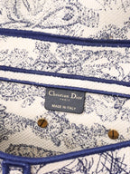 Dior Medium Blue Toile De Jouy Embroidered Saddle Bag