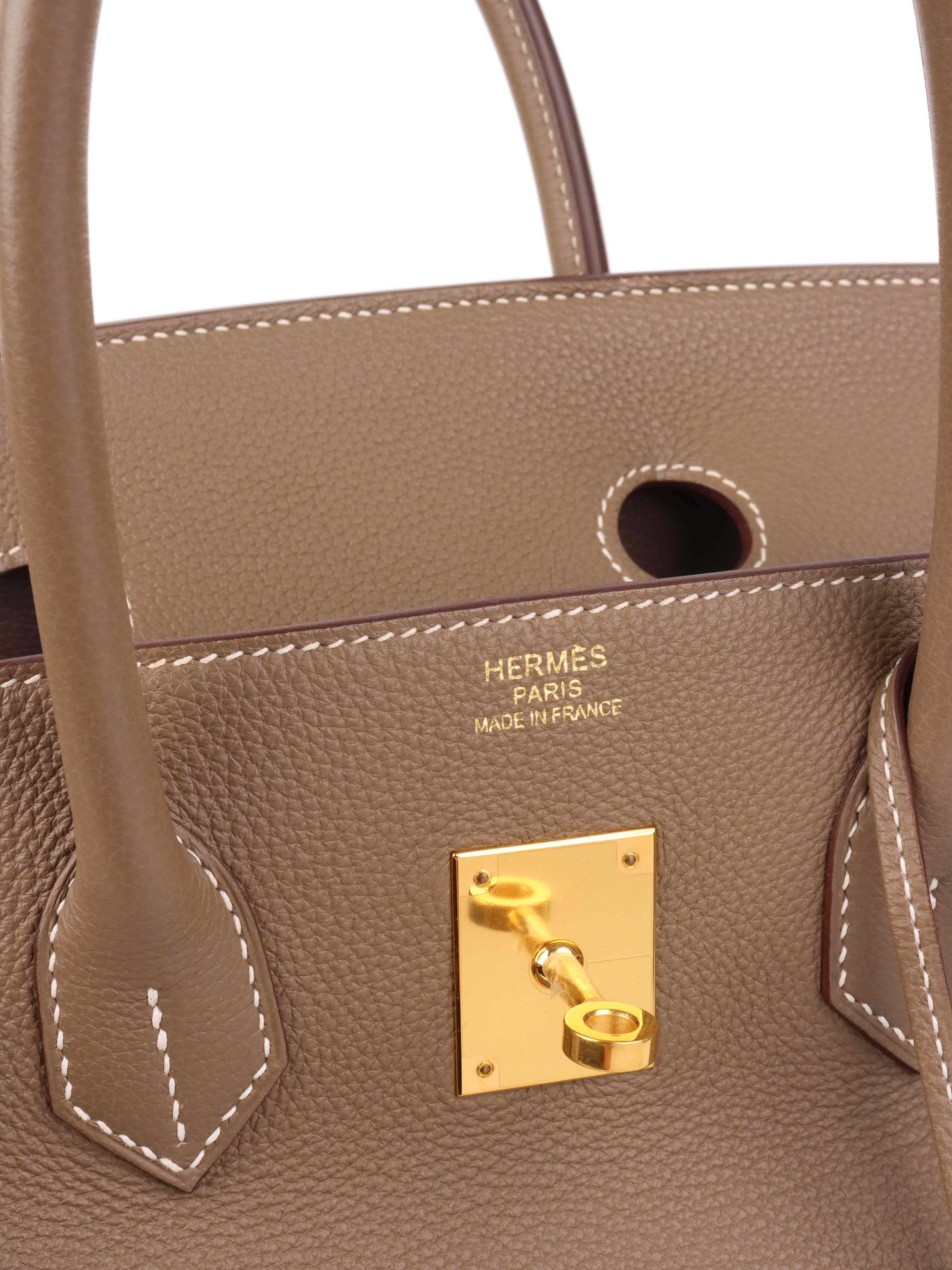 Hermes Etoupe Birkin 35 in Togo Leather GHW.