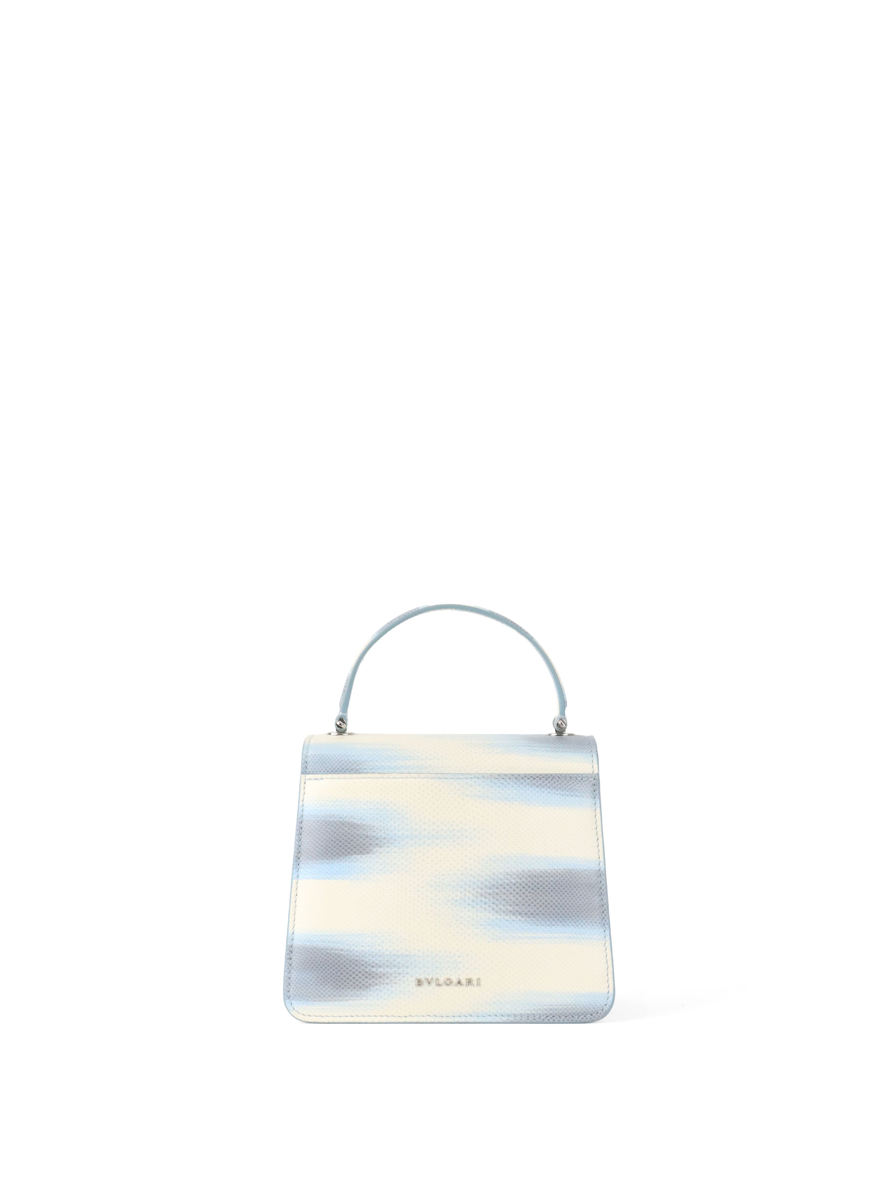 Bvlgari Blue and White Serpenti Forever Leather 2way Bag