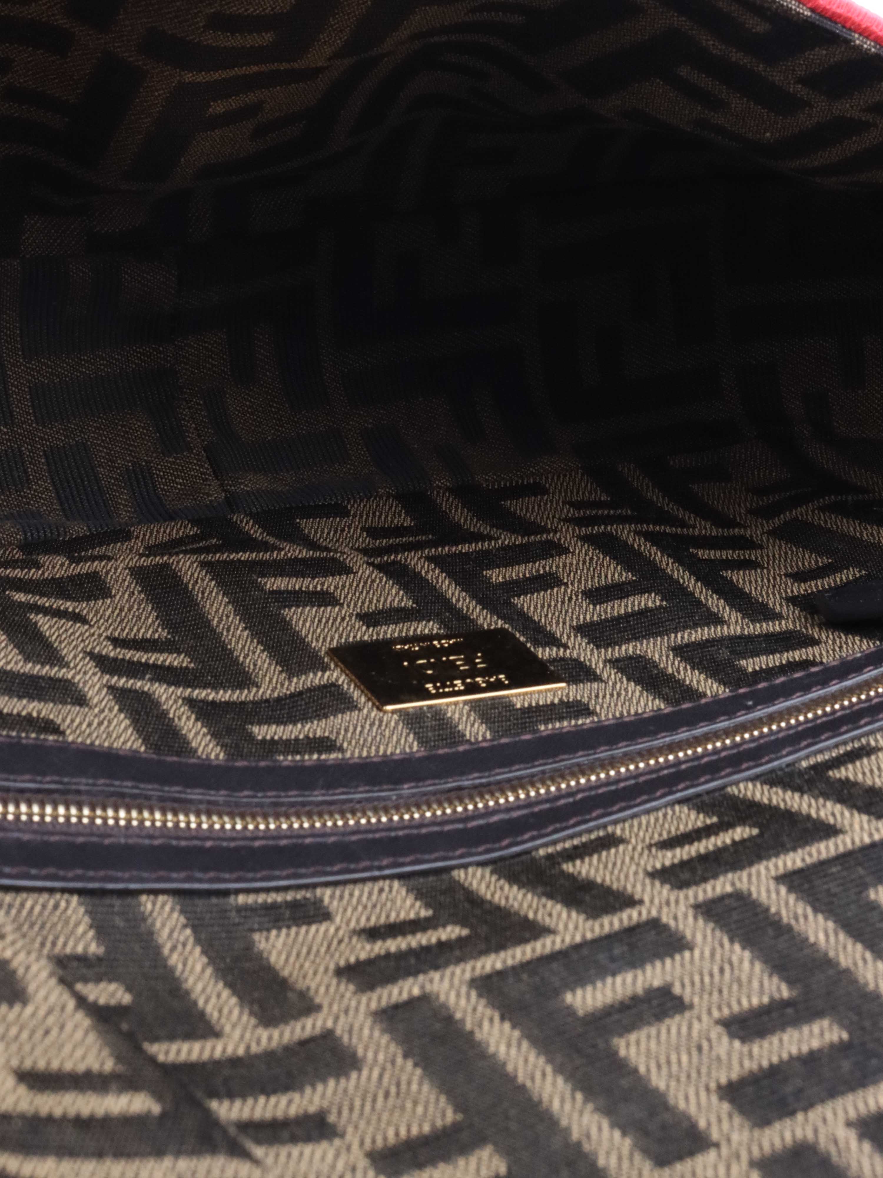 Fendi Baguette Jacquard FF Fabric Bag.