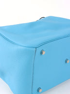 Hermes Lindy 30 P3 Bleu du Nord Clemence Leather Stamp D