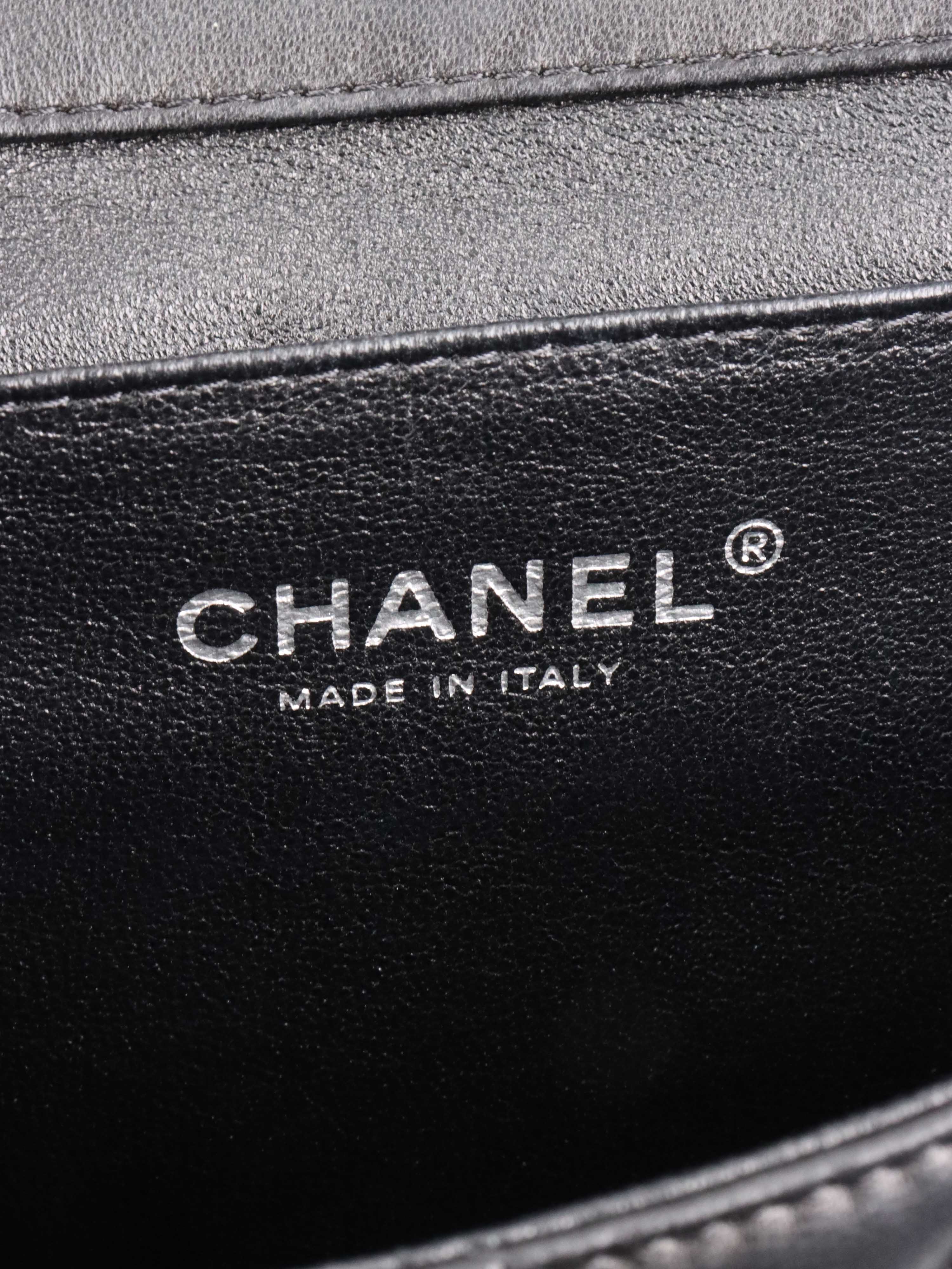 Chanel Black Lambskin Shoulder Clutch.