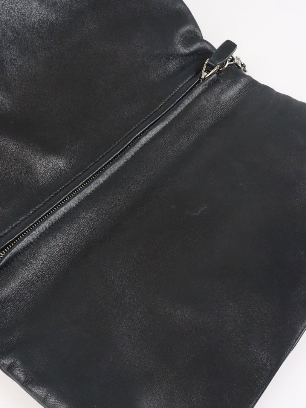 Miu Miu Black Smooth Leather with Crystal Strap Bag
