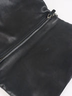 Miu Miu Black Smooth Leather with Crystal Strap Bag