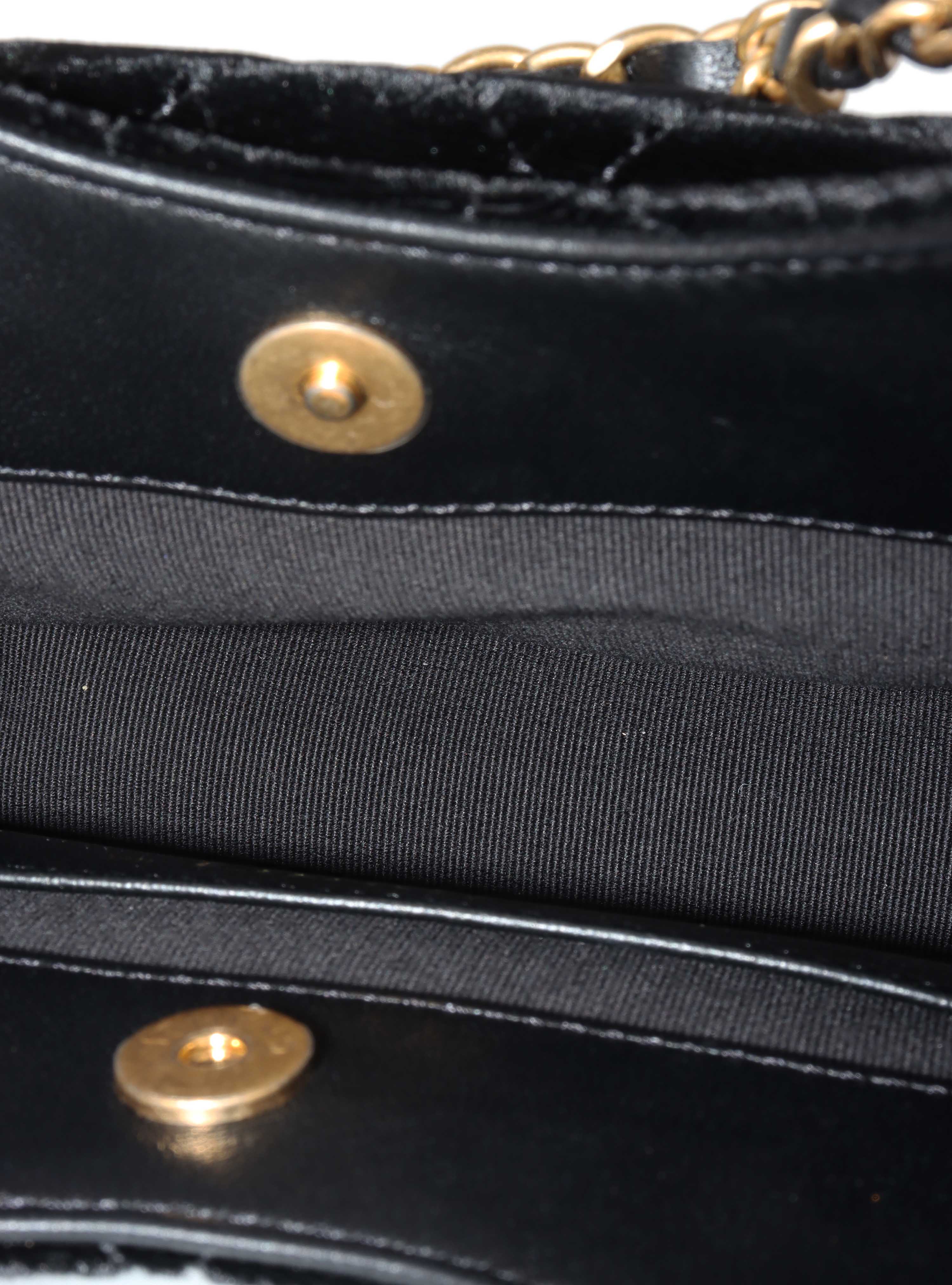 Chanel Black Small Quilted Velvet Wavy CC Hobo Bag.