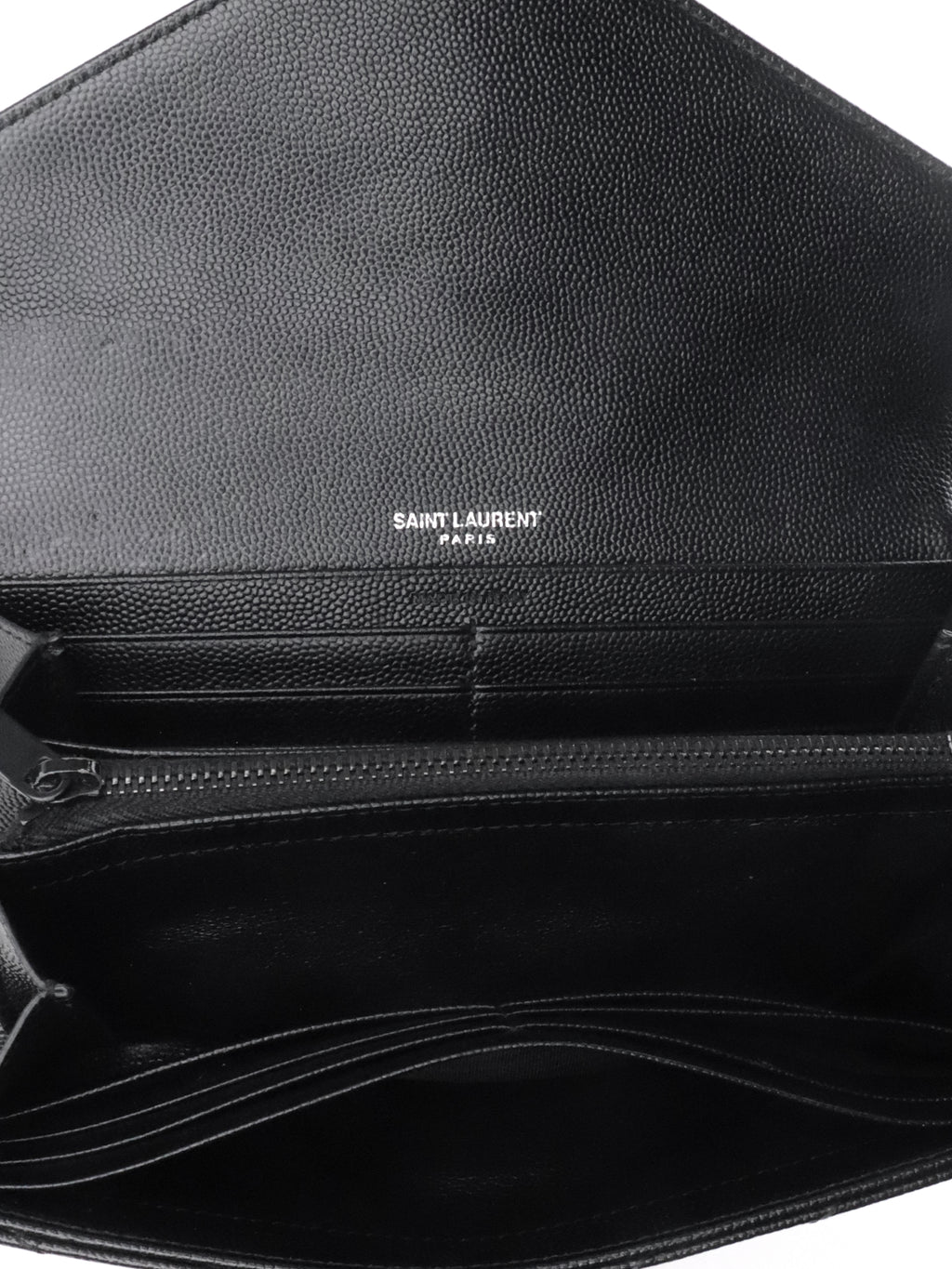 Saint Laurent Black Cassandre Matelasse Large Flap Wallet