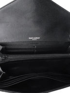 Saint Laurent Black Cassandre Matelasse Large Flap Wallet