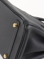 Hermes Noir Birkin 25 Togo Leather GHW Stamp Y