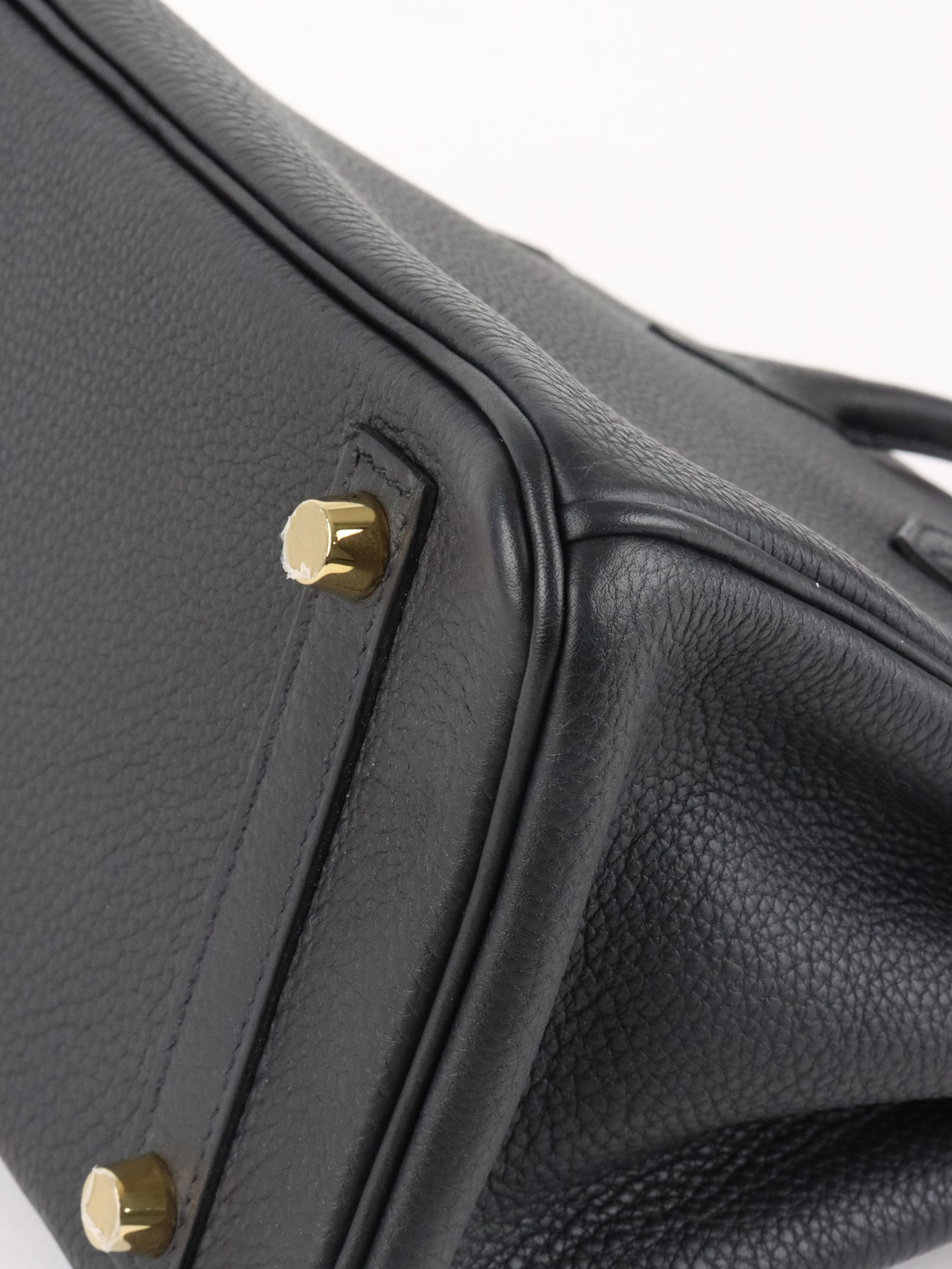 Hermes Noir Birkin 25 Togo Leather GHW Stamp Y