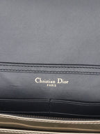 Dior Gold Metallic Diorama Wallet On Chain