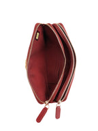 Chanel Burgundy Lambskin Double Zip Wallet on Chain