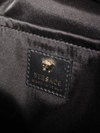 Versace Black and Green Medusa Backpack.