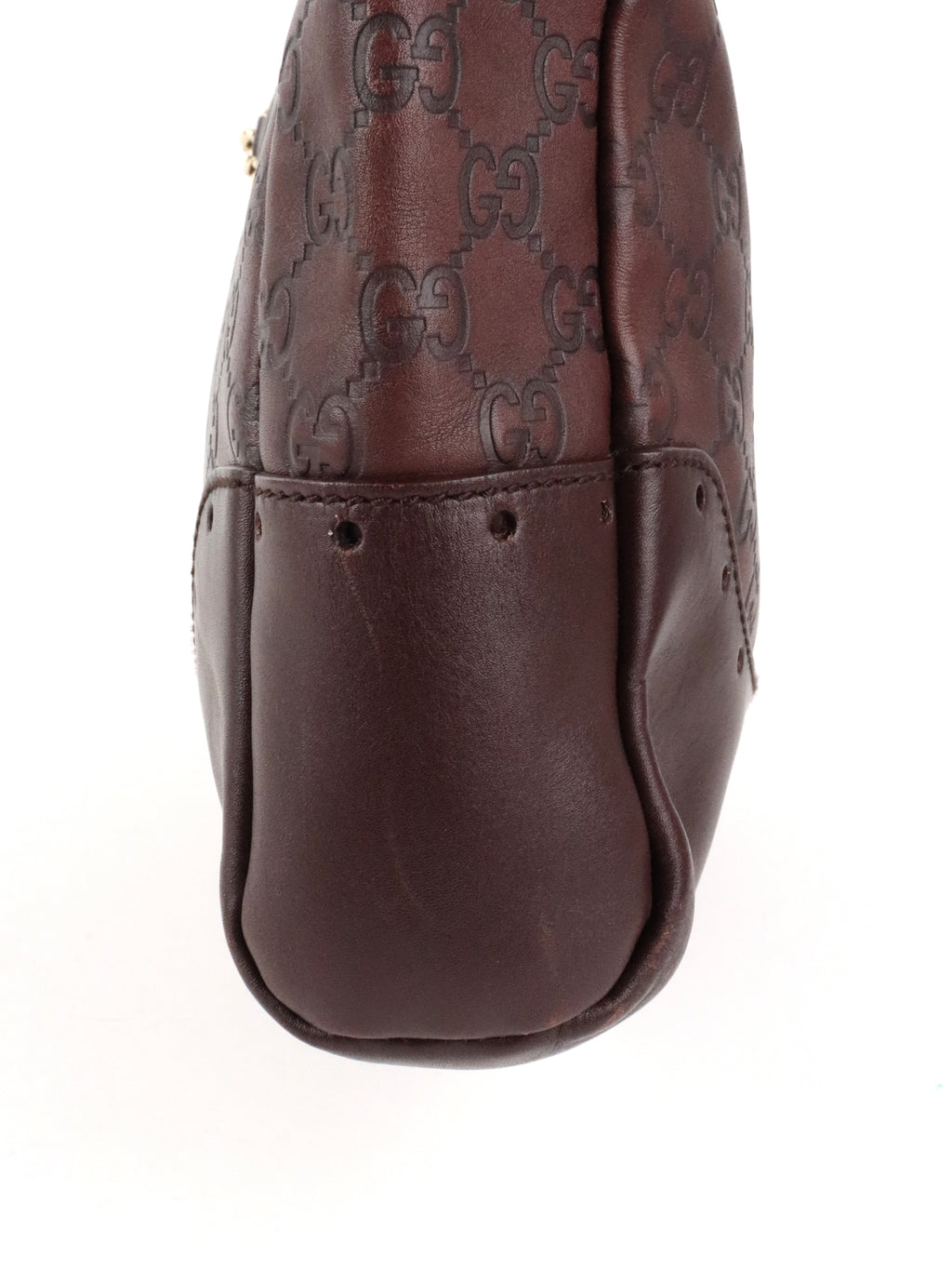 Gucci Vintage Medium Burgundy Guccissima Punch Top Handle Tote