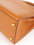 Hermes Vintage Kelly 32  Gold Courchevel GHW Circle W