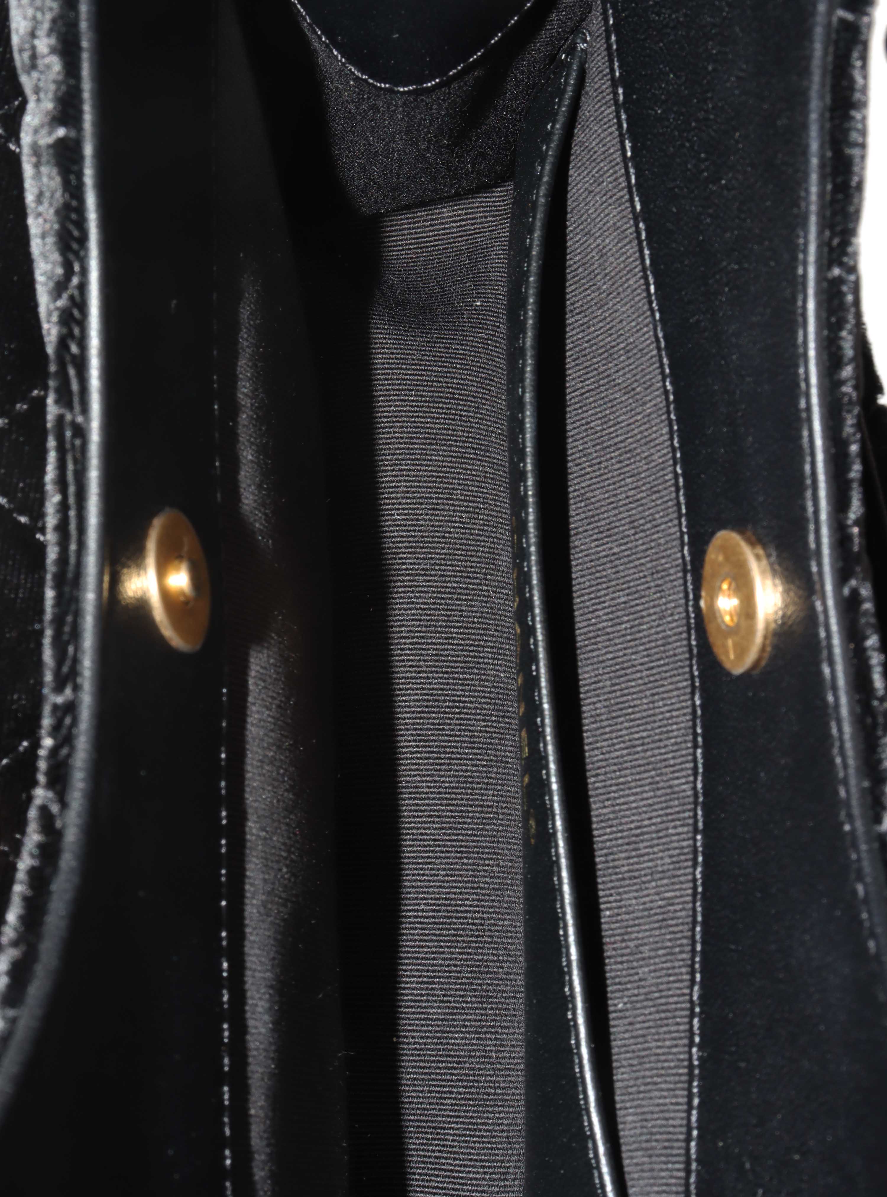 Chanel Black Small Quilted Velvet Wavy CC Hobo Bag.