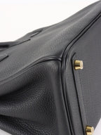 Hermes Noir Birkin 25 Togo Leather GHW Stamp Y