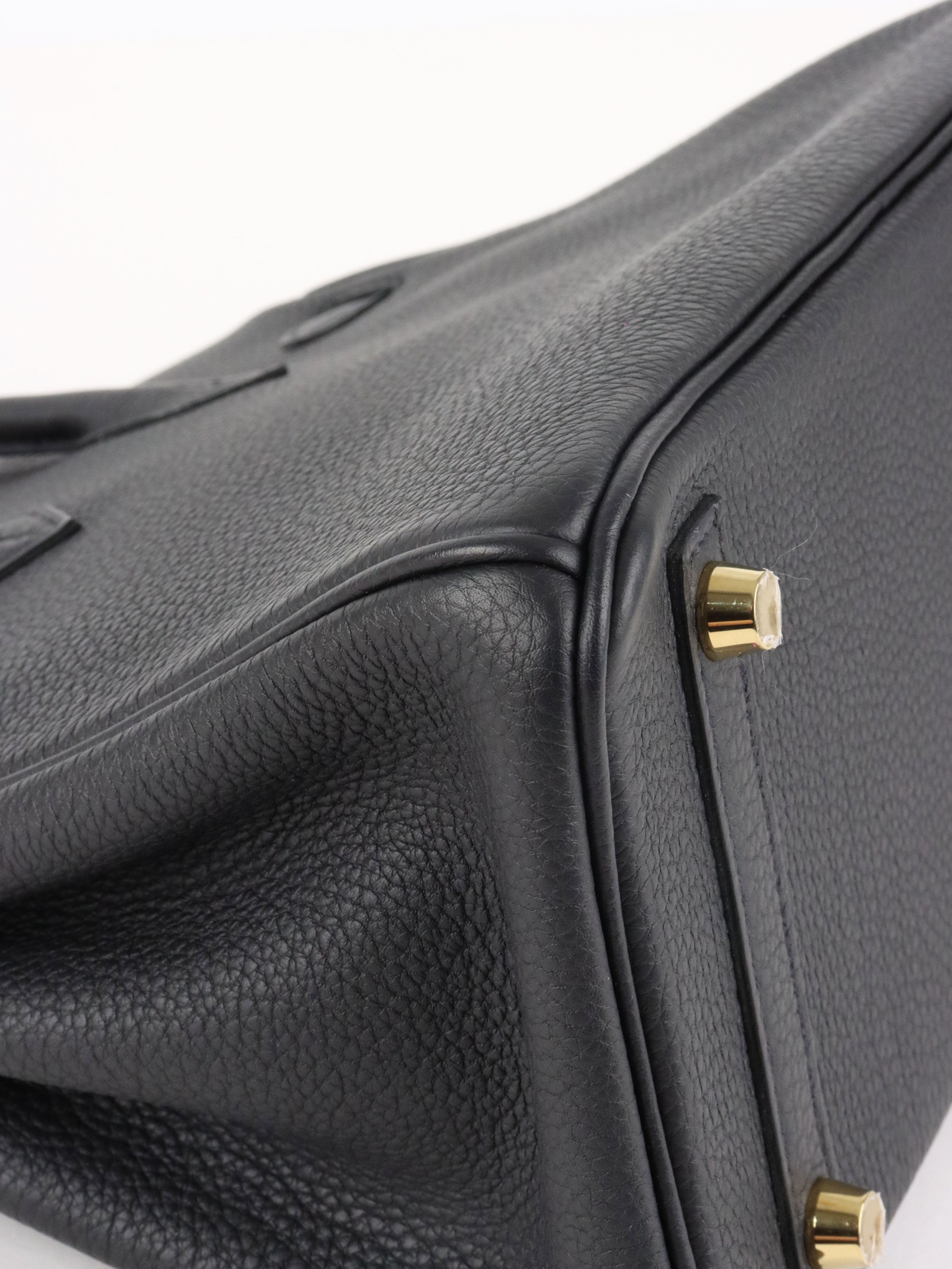 Hermes Noir Birkin 25 Togo Leather GHW Stamp Y