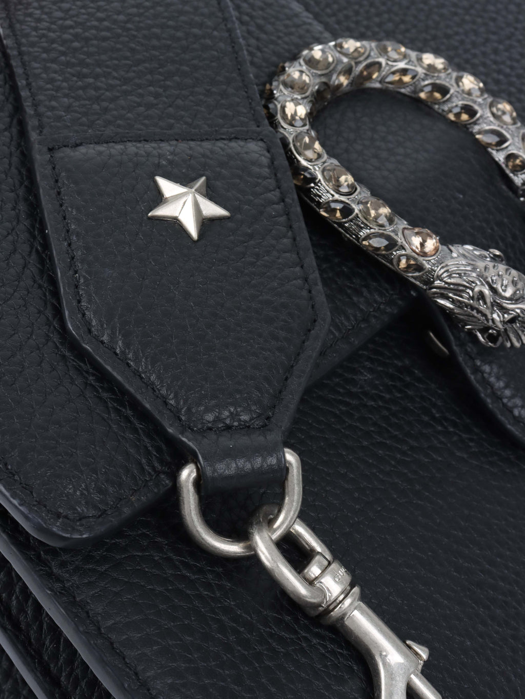 Gucci Black Dionysus bag with bamboo handle.